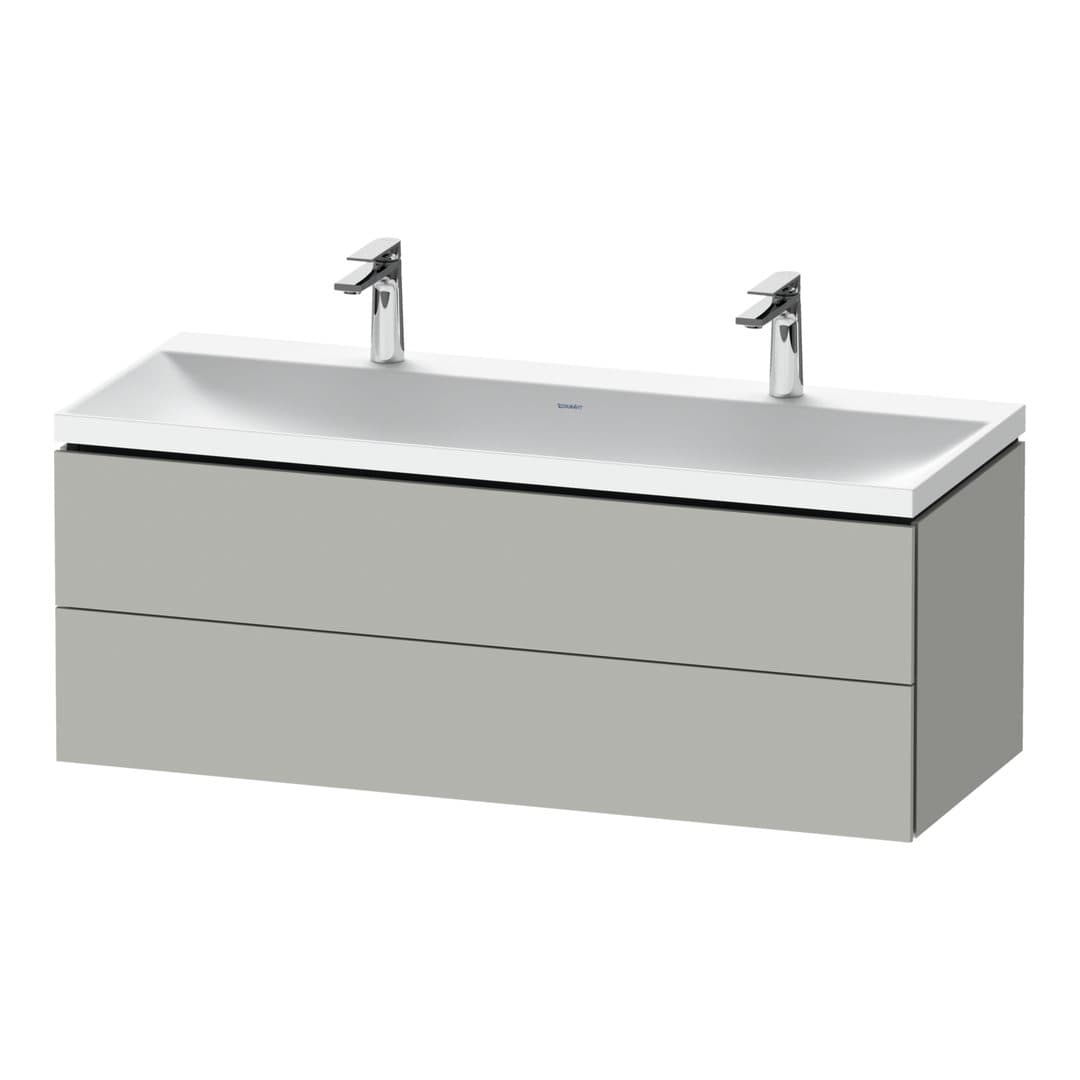 Duravit L-Cube – Έπιπλο Νιπτήρα – 1200 mm, με νιπτήρα, 2 συρτάρια, νιπτήρας κέντρο, 1200 x 480 x 480 mm, έκδοση O, έκδοση Premium – Concrete grey Matt, Decor (LC6954O07070000)