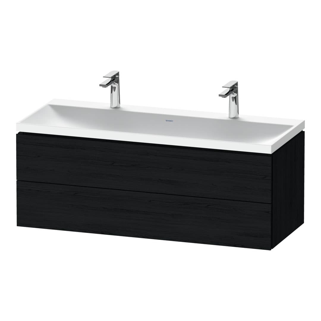 Duravit L-Cube – Έπιπλο Νιπτήρα – 1200 mm, με νιπτήρα, 2 συρτάρια, νιπτήρας κέντρο, 1200 x 480 x 480 mm, έκδοση O, έκδοση Premium – Black oak Matt, Decor (LC6954O16160000)