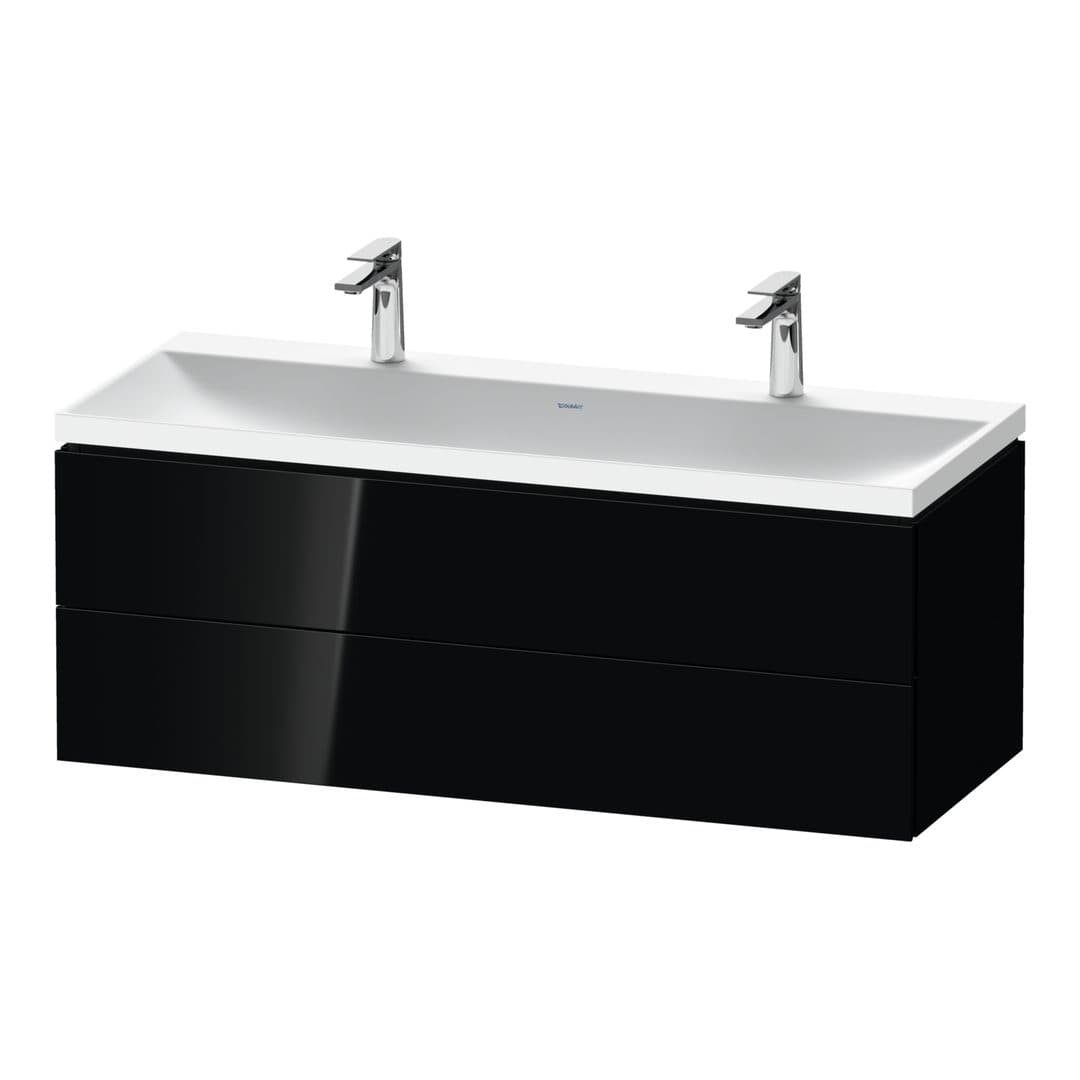 Duravit L-Cube – Έπιπλο Νιπτήρα – 1200 mm, με νιπτήρα, 2 συρτάρια, νιπτήρας κέντρο, 1200 x 480 x 480 mm, έκδοση O, μοντέλο LC6954 – Black High Gloss, Lacquer (LC6954O40400000)
