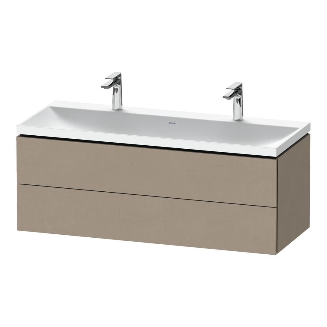 Duravit L-Cube – Έπιπλο Νιπτήρα – 1200 mm, με νιπτήρα, 2 συρτάρια, νιπτήρας κέντρο, 1200 x 480 x 480 mm, έκδοση O, μοντέλο LC6954 – Linen Matt, Decor (LC6954O75750000)