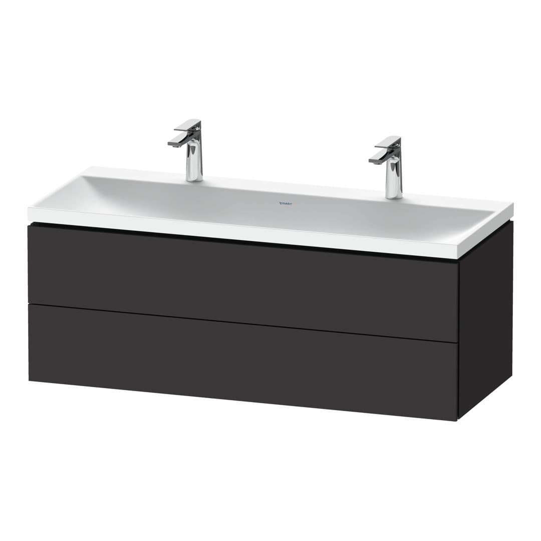 Duravit L-Cube – Έπιπλο Νιπτήρα – 1200 mm, με νιπτήρα, 2 συρτάρια, νιπτήρας κέντρο, 1200 x 480 x 480 mm, έκδοση O, μοντέλο LC6954 – Graphite Super Matt, Decor (LC6954O80800000)