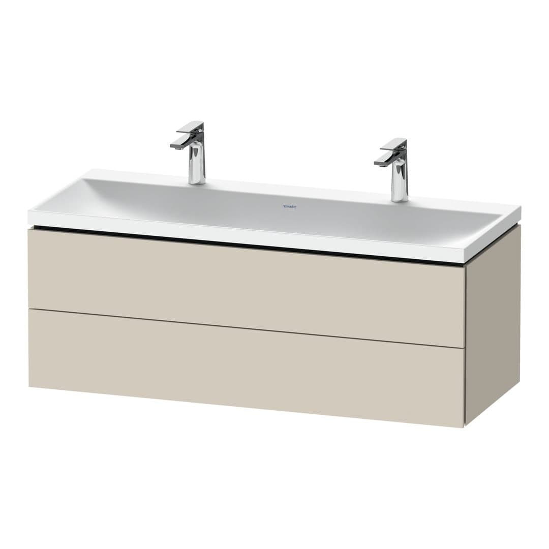 Duravit L-Cube – Έπιπλο Νιπτήρα – 1200 mm, με νιπτήρα, 2 συρτάρια, νιπτήρας κέντρο, 1200 x 480 x 480 mm, έκδοση O, μοντέλο LC6954 – Taupe Super Matt, Decor (LC6954O83830000)
