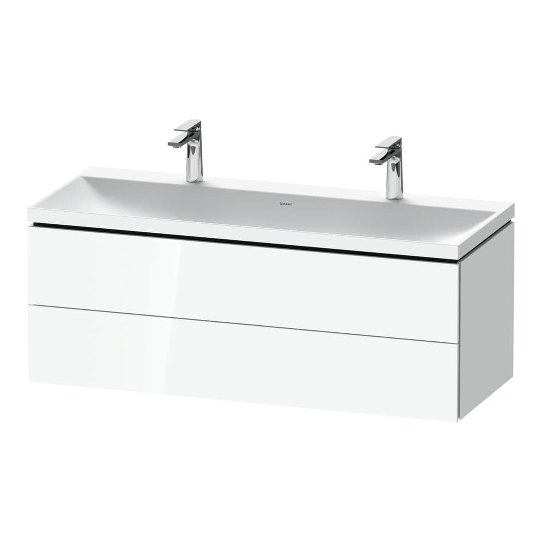 Duravit L-Cube – Έπιπλο Νιπτήρα – 1200 mm, με νιπτήρα, 2 συρτάρια, νιπτήρας κέντρο, 1200 x 480 x 480 mm, έκδοση O, μοντέλο LC6954 – White High Gloss, Lacquer (LC6954O85850000)