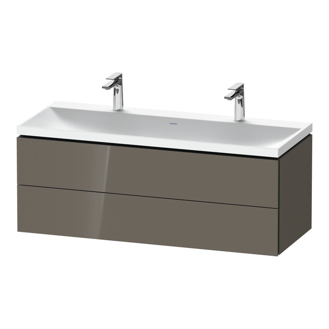 Duravit L-Cube – Έπιπλο Νιπτήρα – 1200 mm, με νιπτήρα, 2 συρτάρια, νιπτήρας κέντρο, 1200 x 480 x 480 mm, έκδοση O, μοντέλο LC6954 – Flannel Grey High Gloss, Lacquer (LC6954O89890000)