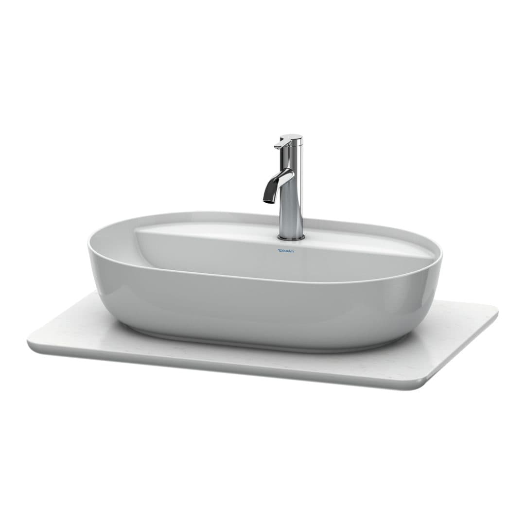 Duravit Luv – Πάγκος Νιπτήρα – 688 mm, νιπτήρας κέντρο – White Polished, Quartz stone (LU946501717)
