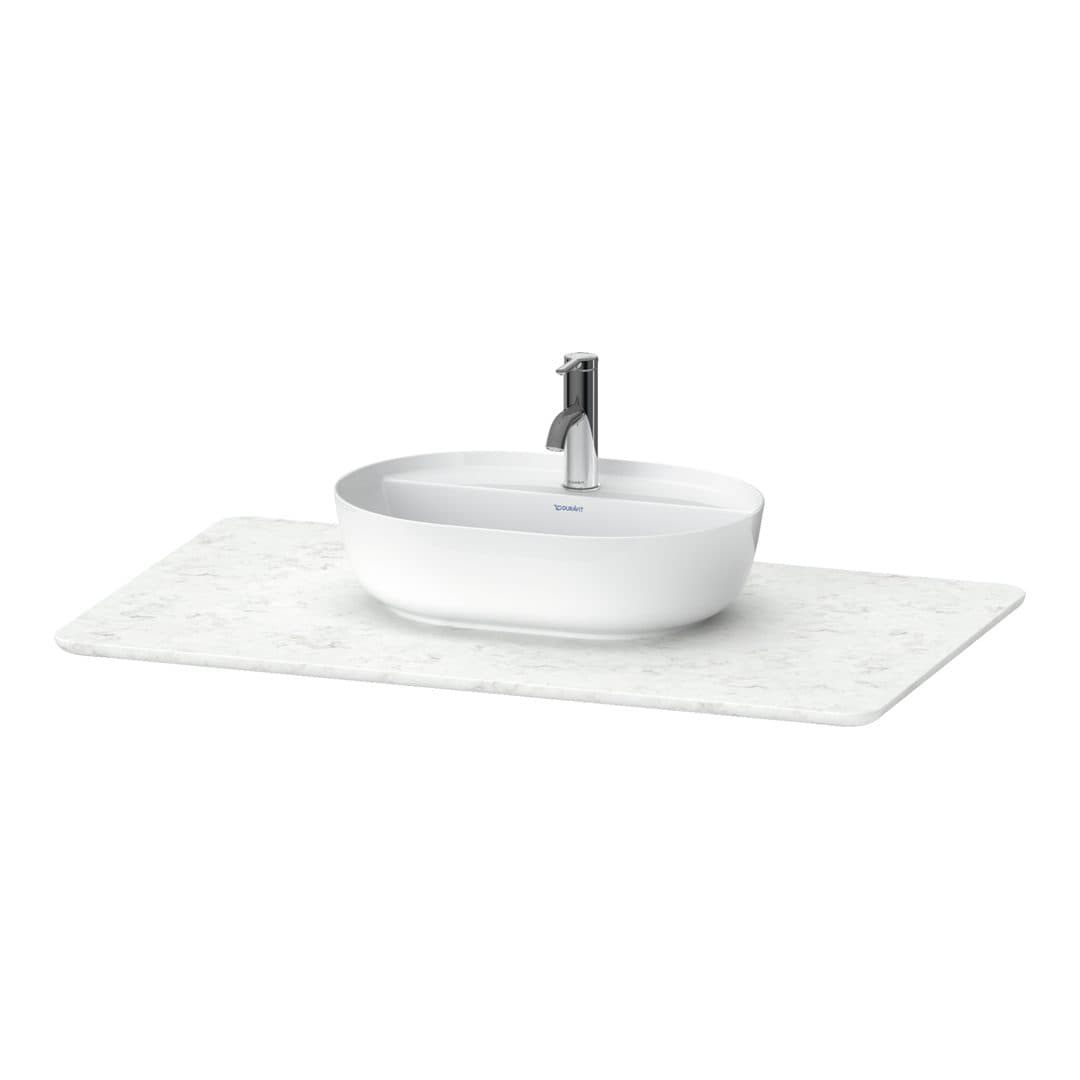 Duravit Luv – Πάγκος Νιπτήρα – 988 mm, νιπτήρας κέντρο – White Polished, Quartz stone (LU946901717)