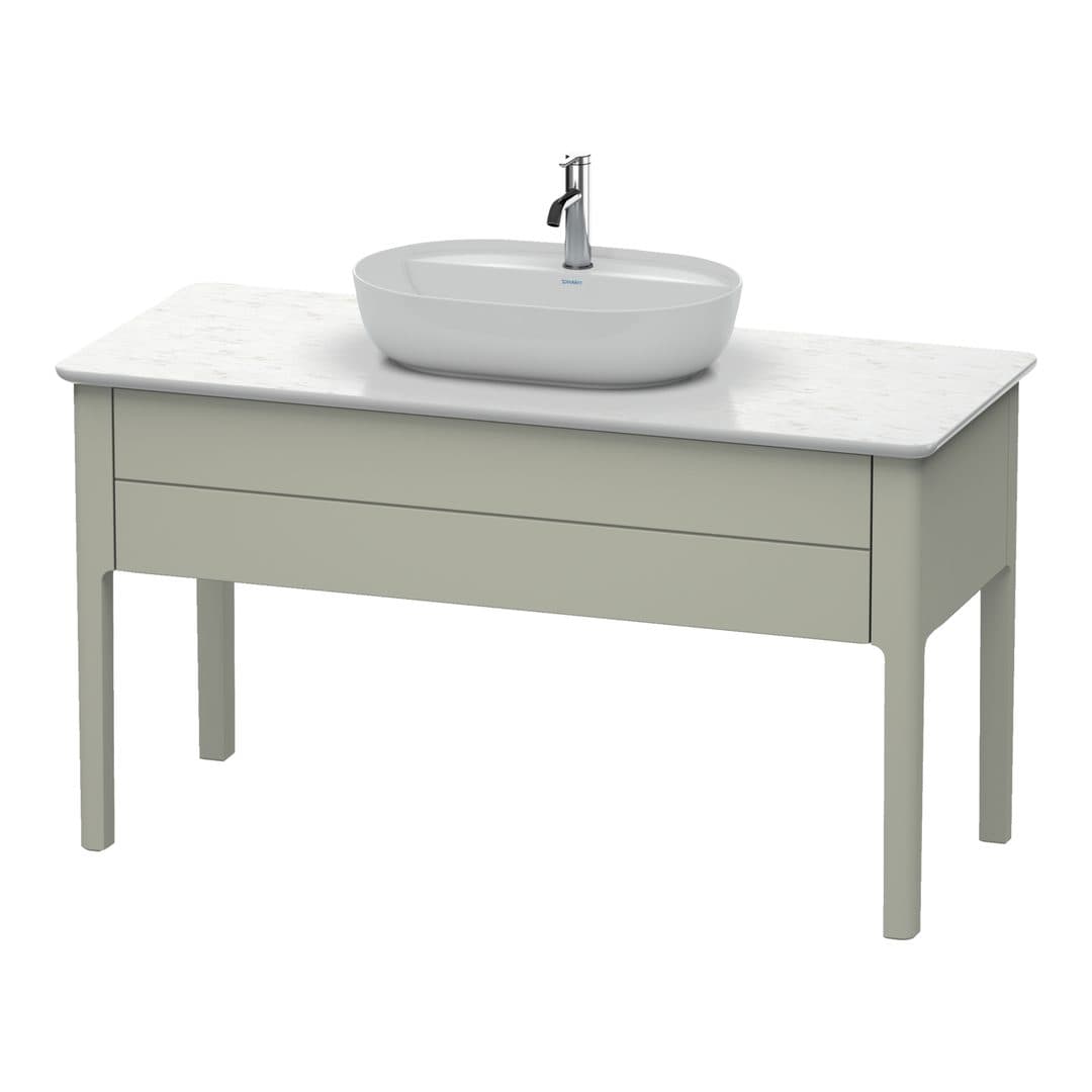 Duravit Luv – Έπιπλο Νιπτήρα – 1338 mm, για κονσόλα, 1 συρτάρι, νιπτήρας κέντρο – Taupe Satin Matt, Lacquer (LU956106060)