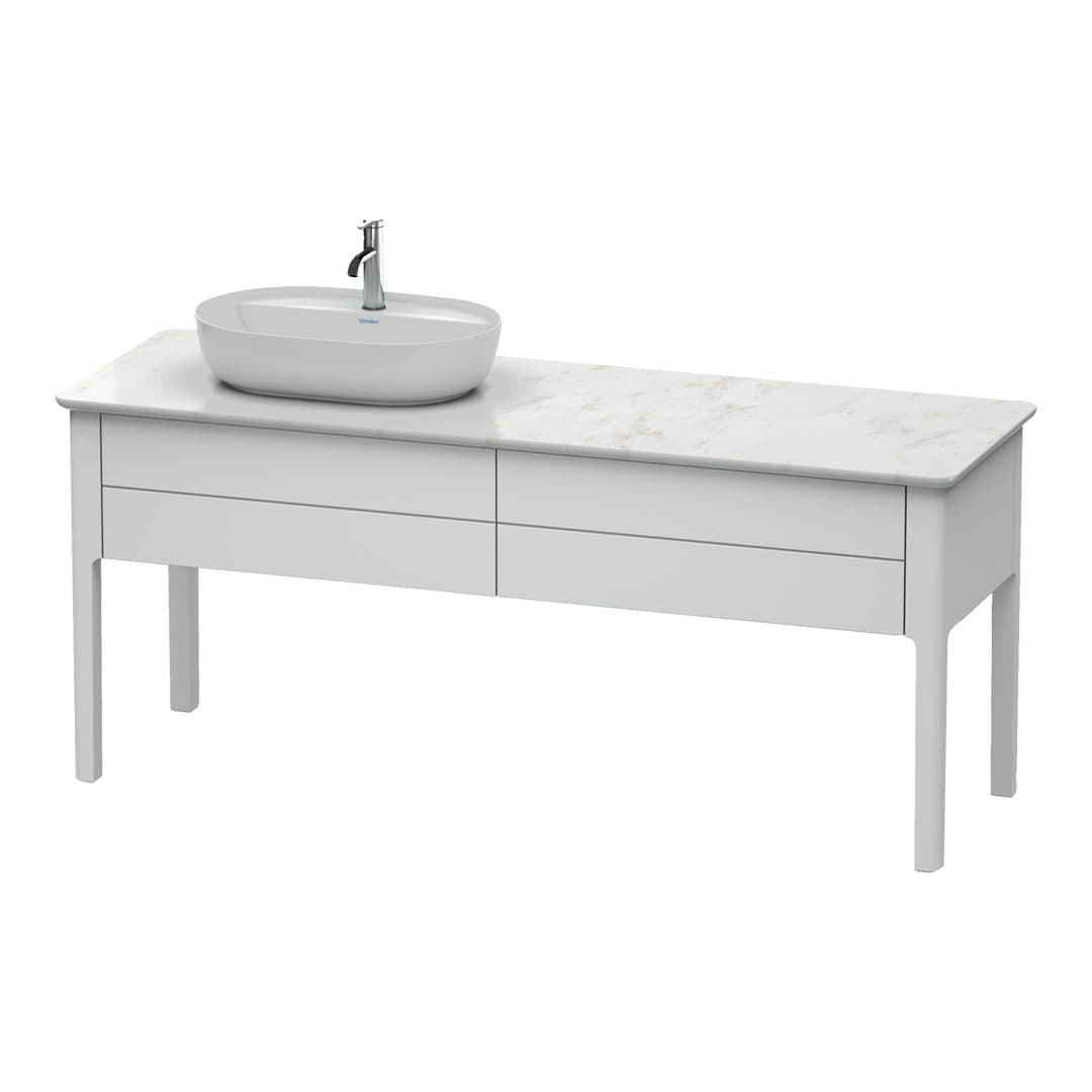 Duravit Luv – Έπιπλο Νιπτήρα – 1733 mm, για κονσόλα, 2 συρτάρια, νιπτήρας αριστερά – White Satin Matt, Lacquer (LU9563L3636)