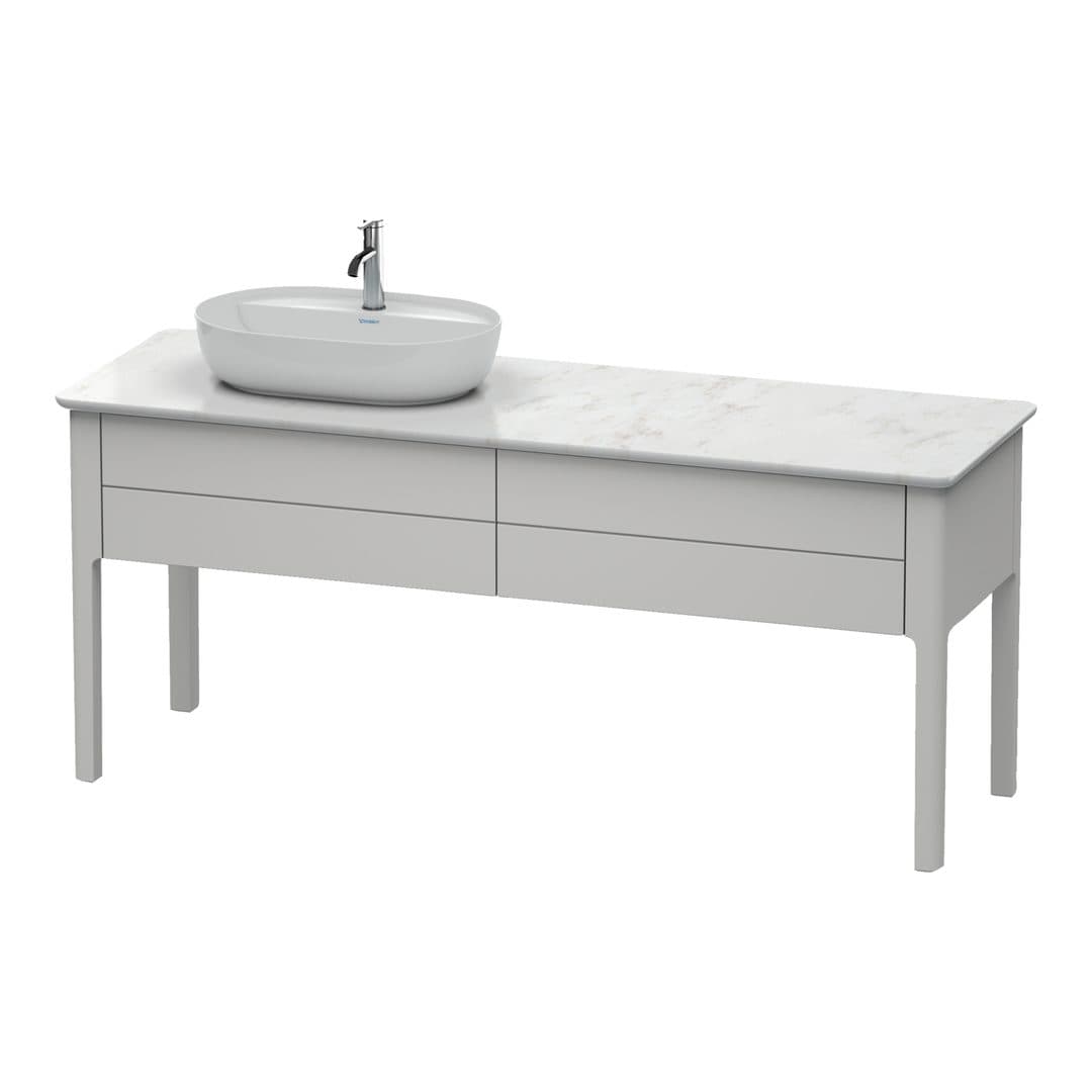 Duravit Luv – Έπιπλο Νιπτήρα – 1733 mm, για κονσόλα, 2 συρτάρια, νιπτήρας αριστερά – Nordic white Satin Matt, Lacquer (LU9563L3939)