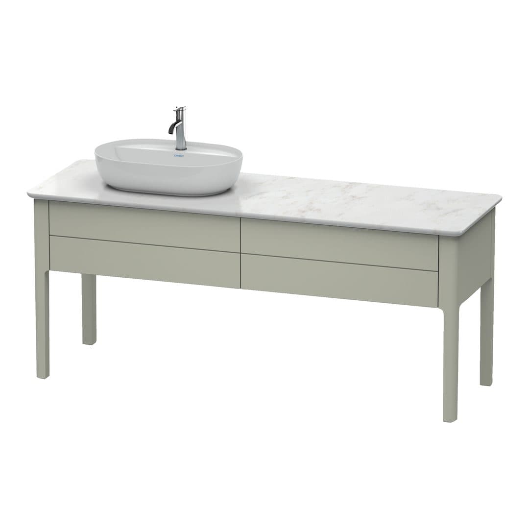 Duravit Luv – Έπιπλο Νιπτήρα – 1733 mm, για κονσόλα, 2 συρτάρια, νιπτήρας αριστερά – Taupe Satin Matt, Lacquer (LU9563L6060)