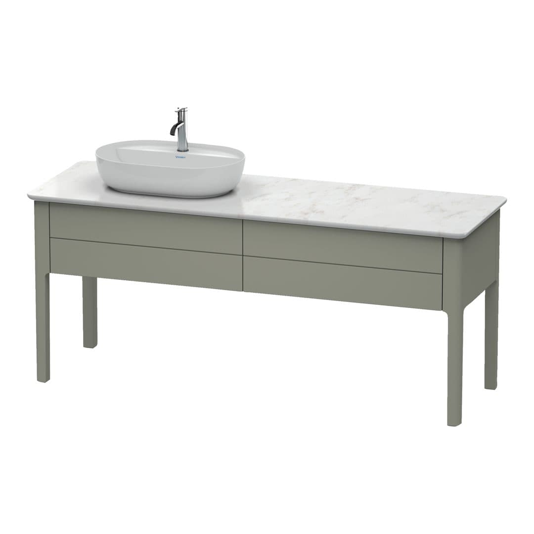 Duravit Luv – Έπιπλο Νιπτήρα – 1733 mm, για κονσόλα, 2 συρτάρια, νιπτήρας αριστερά – Stone grey Satin Matt, Lacquer (LU9563L9292)