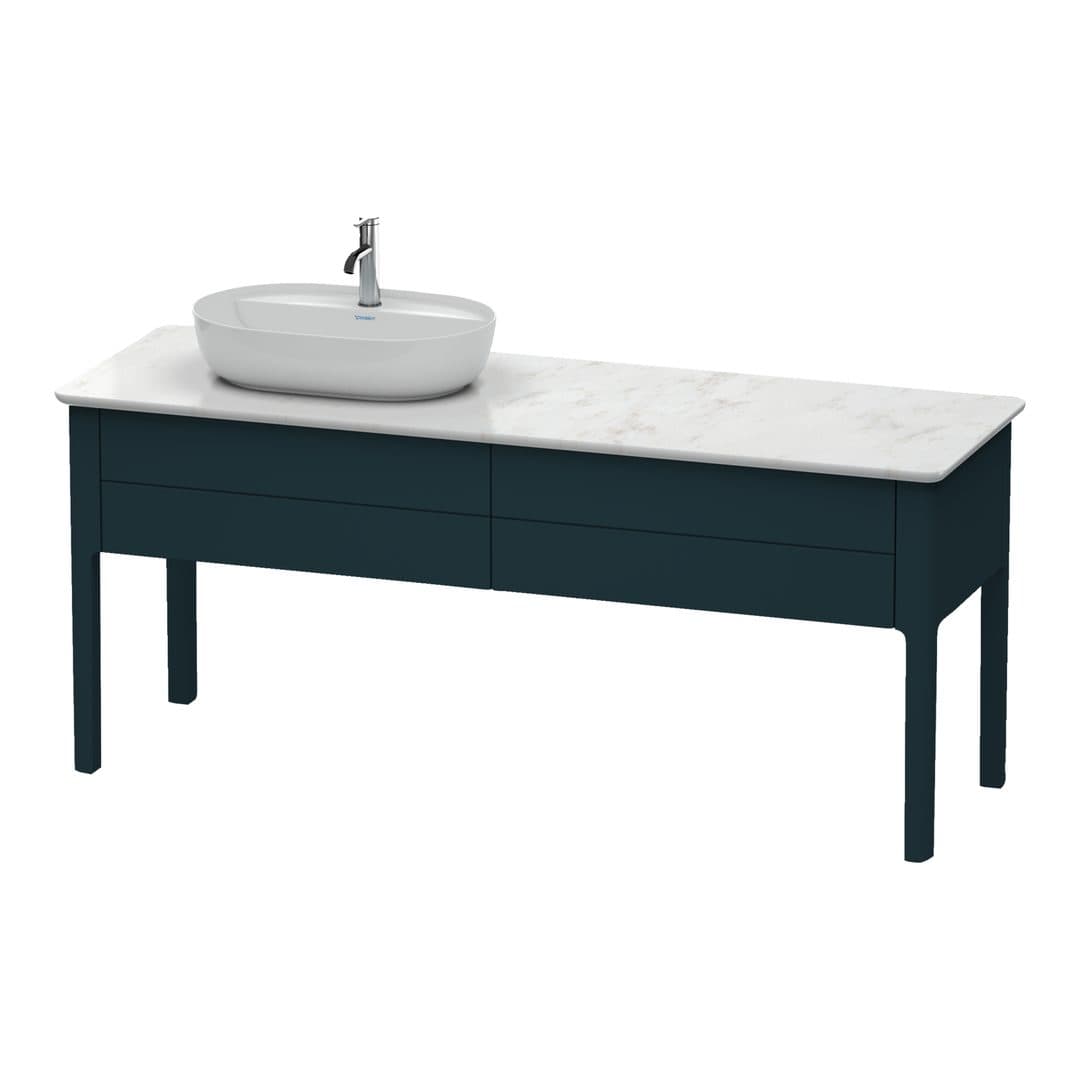 Duravit Luv – Έπιπλο Νιπτήρα – 1733 mm, για κονσόλα, 2 συρτάρια, νιπτήρας αριστερά – Night blue Satin Matt, Lacquer (LU9563L9898)