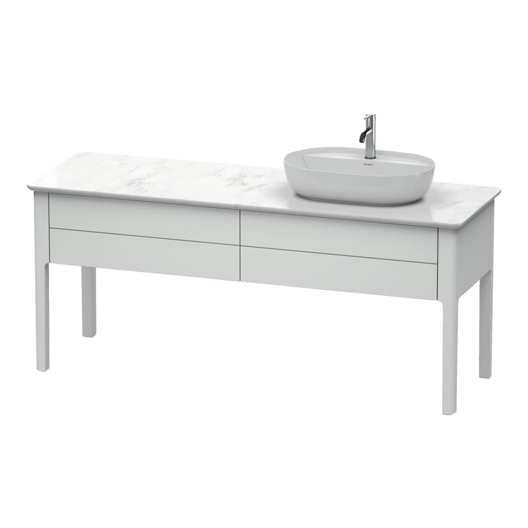 Duravit Luv – Έπιπλο Νιπτήρα – 1733 mm, για κονσόλα, 2 συρτάρια, νιπτήρας δεξιά – White Satin Matt, Lacquer (LU9563R3636)