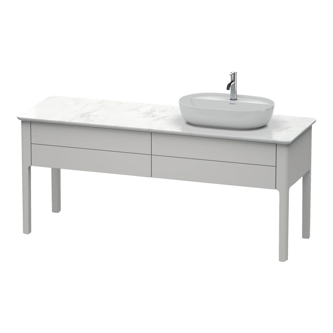 Duravit Luv – Έπιπλο Νιπτήρα – 1733 mm, για κονσόλα, 2 συρτάρια, νιπτήρας δεξιά – Nordic white Satin Matt, Lacquer (LU9563R3939)