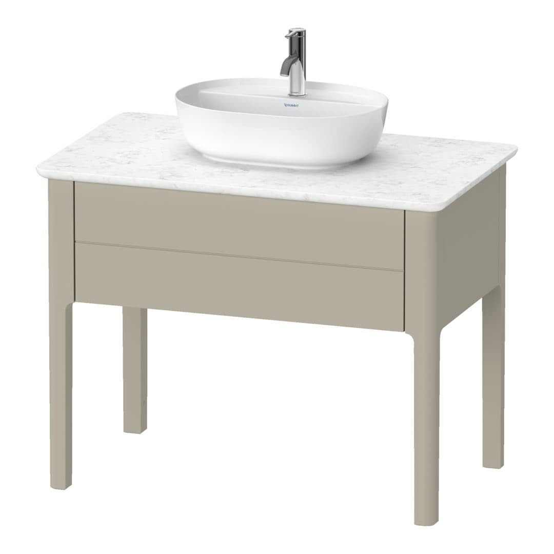 Duravit Luv – Έπιπλο Νιπτήρα – 938 mm, για κονσόλα, 1 συρτάρι, νιπτήρας κέντρο – Taupe Satin Matt, Lacquer (LU956406060)