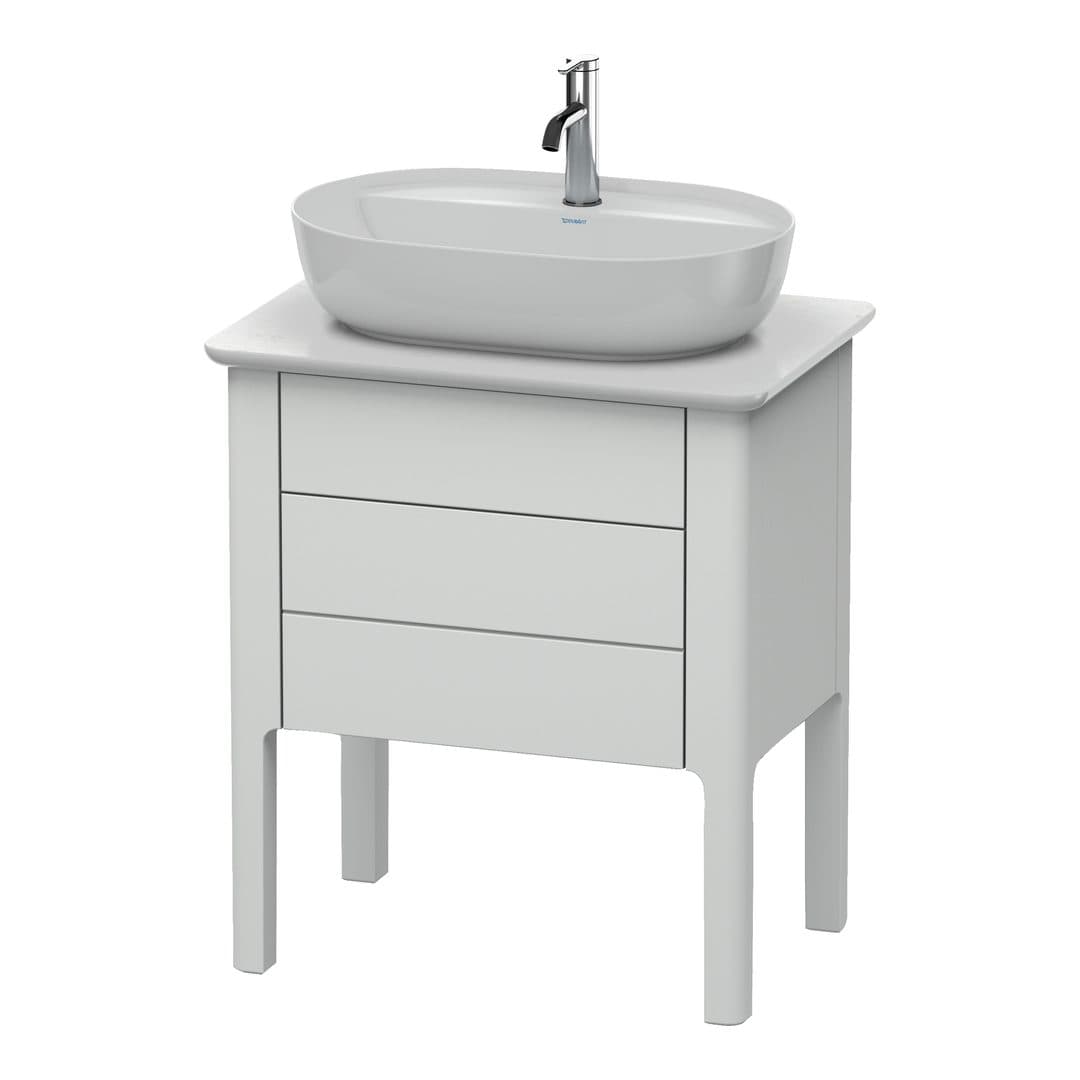 Duravit Luv – Έπιπλο Νιπτήρα – 638 mm, για κονσόλα, 2 συρτάρια, νιπτήρας κέντρο – White Satin Matt, Lacquer (LU956503636)