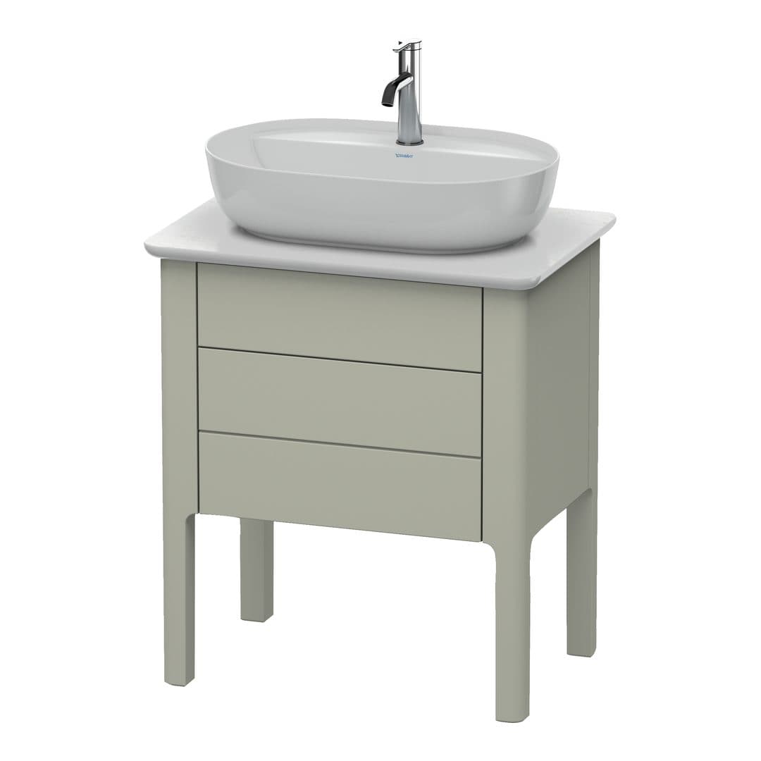 Duravit Luv – Έπιπλο Νιπτήρα – 638 mm, για κονσόλα, 2 συρτάρια, νιπτήρας κέντρο – Taupe Satin Matt, Lacquer (LU956506060)