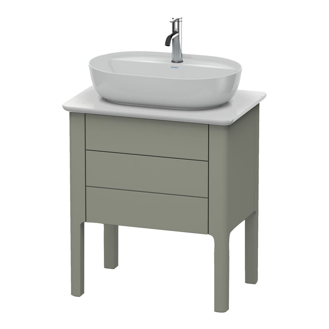 Duravit Luv – Έπιπλο Νιπτήρα – 638 mm, για κονσόλα, 2 συρτάρια, νιπτήρας κέντρο – Stone grey Satin Matt, Lacquer (LU956509292)
