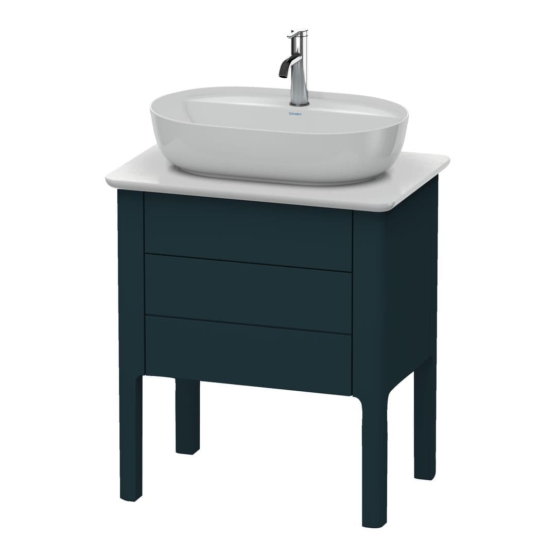 Duravit Luv – Έπιπλο Νιπτήρα – 638 mm, για κονσόλα, 2 συρτάρια, νιπτήρας κέντρο – Night blue Satin Matt, Lacquer (LU956509898)