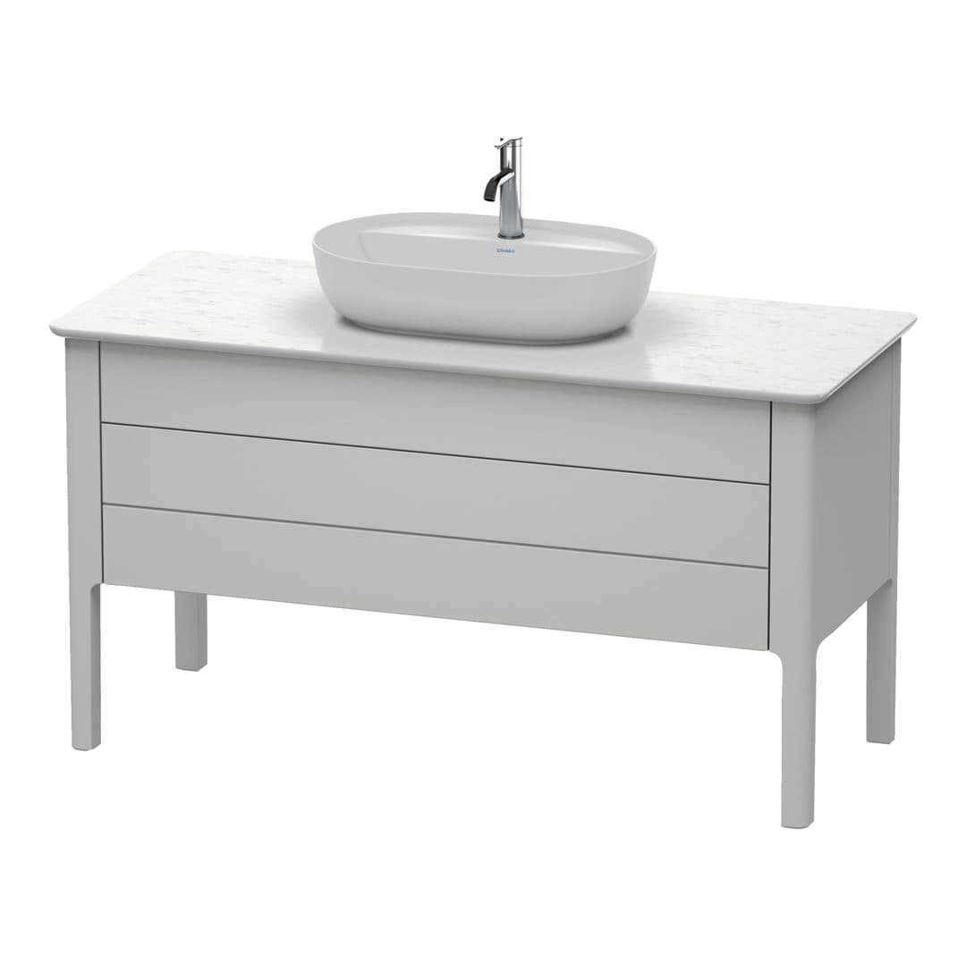 Duravit Luv – Έπιπλο Νιπτήρα – 1338 mm, για κονσόλα, 2 συρτάρια, νιπτήρας κέντρο – Nordic white Satin Matt, Lacquer (LU956603939)