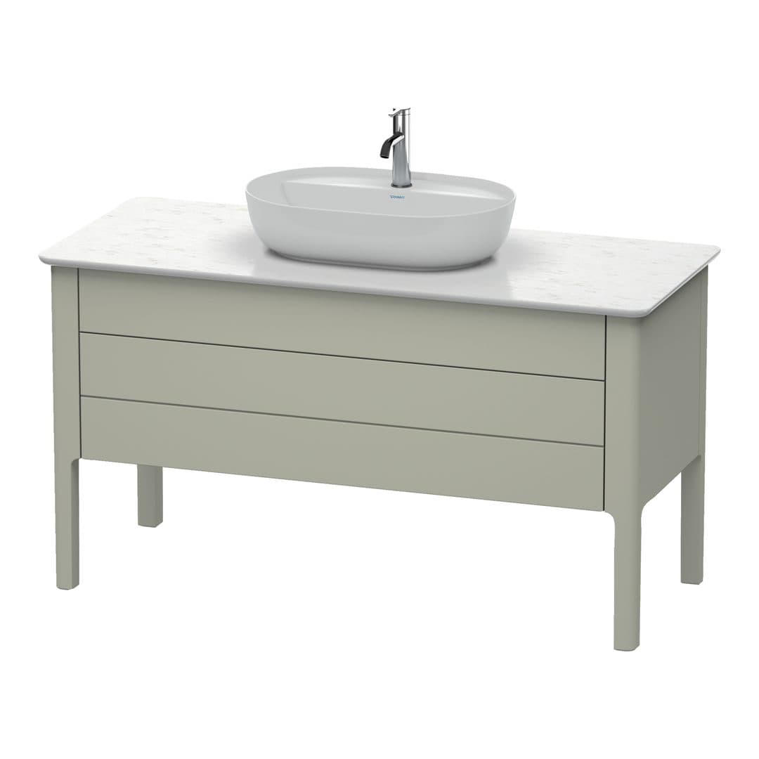Duravit Luv – Έπιπλο Νιπτήρα – 1338 mm, για κονσόλα, 2 συρτάρια, νιπτήρας κέντρο – Taupe Satin Matt, Lacquer (LU956606060)