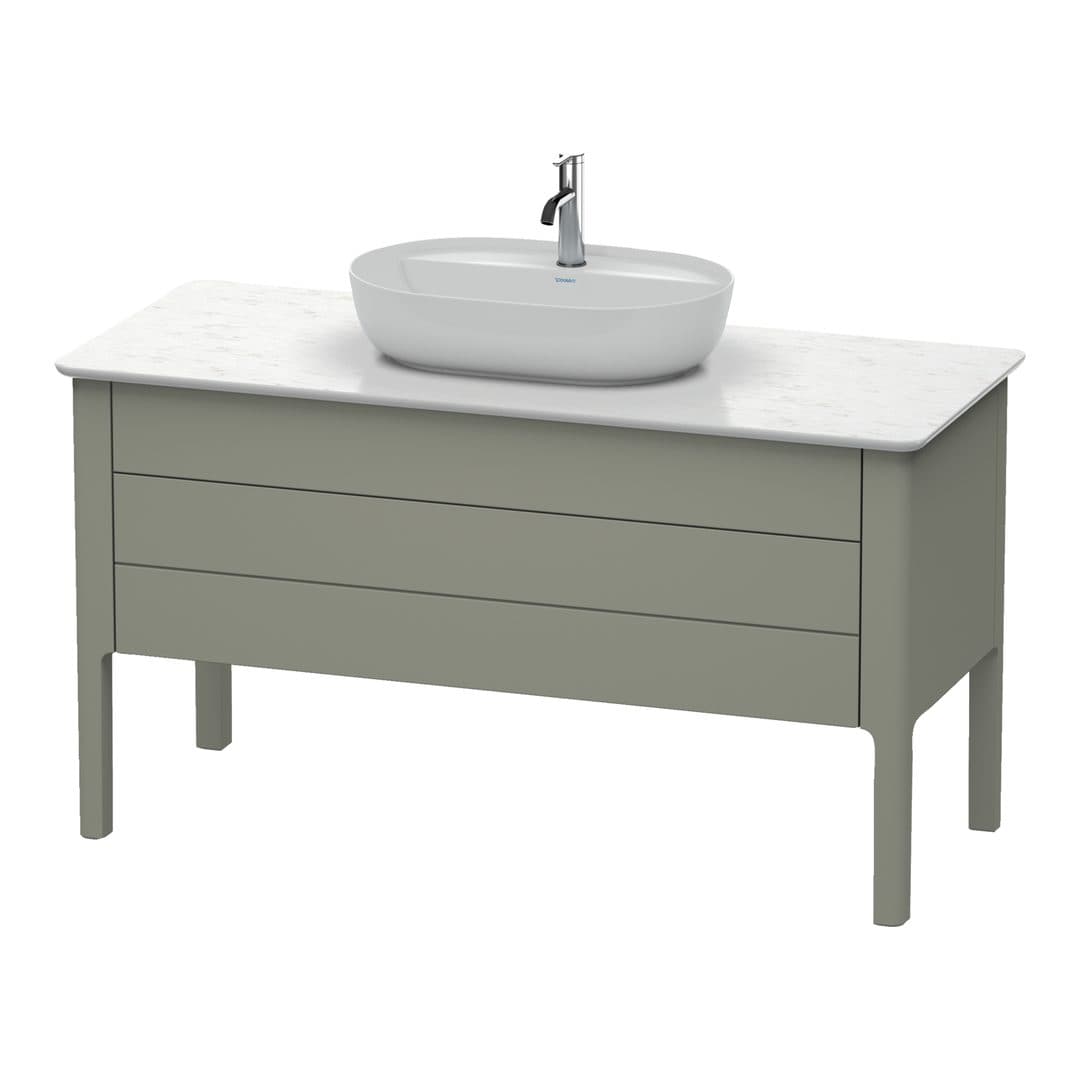 Duravit Luv – Έπιπλο Νιπτήρα – 1338 mm, για κονσόλα, 2 συρτάρια, νιπτήρας κέντρο – Stone grey Satin Matt, Lacquer (LU956609292)