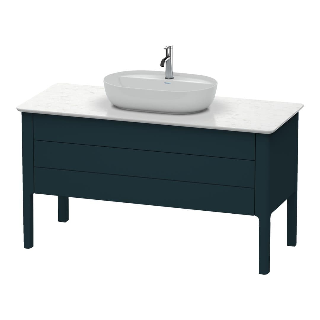 Duravit Luv – Έπιπλο Νιπτήρα – 1338 mm, για κονσόλα, 2 συρτάρια, νιπτήρας κέντρο – Night blue Satin Matt, Lacquer (LU956609898)
