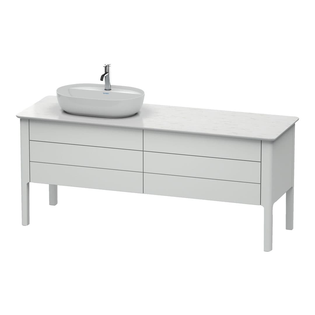 Duravit Luv – Έπιπλο Νιπτήρα – 1733 mm, για κονσόλα, 4 συρτάρια, νιπτήρας αριστερά – White Satin Matt, Lacquer (LU9568L3636)
