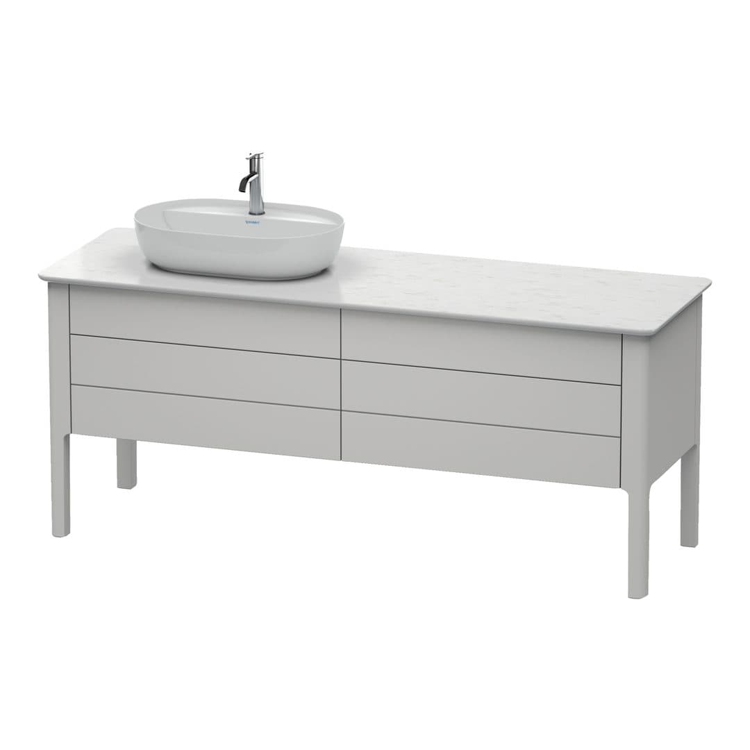 Duravit Luv – Έπιπλο Νιπτήρα – 1733 mm, για κονσόλα, 4 συρτάρια, νιπτήρας αριστερά – Nordic white Satin Matt, Lacquer (LU9568L3939)