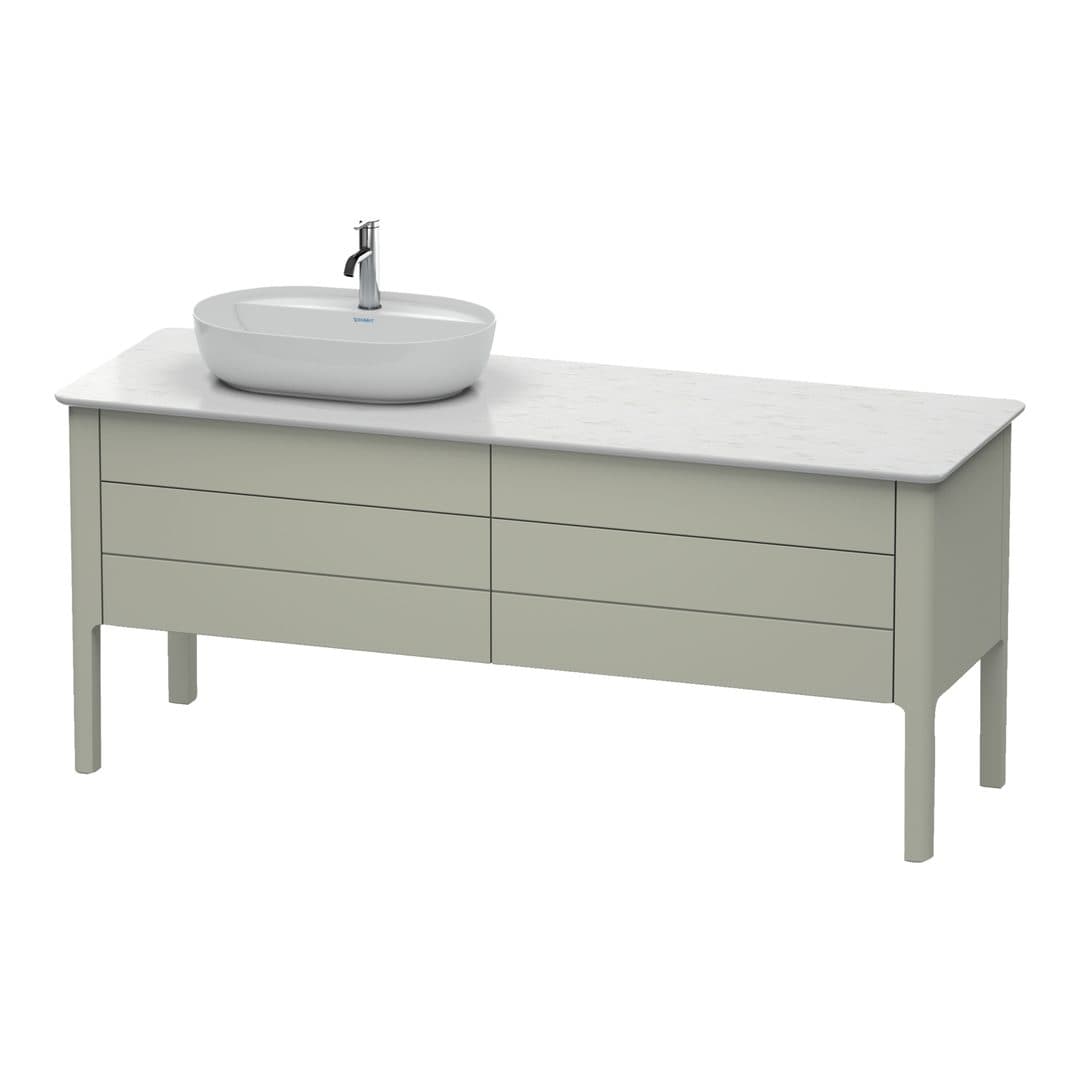 Duravit Luv – Έπιπλο Νιπτήρα – 1733 mm, για κονσόλα, 4 συρτάρια, νιπτήρας αριστερά – Taupe Satin Matt, Lacquer (LU9568L6060)