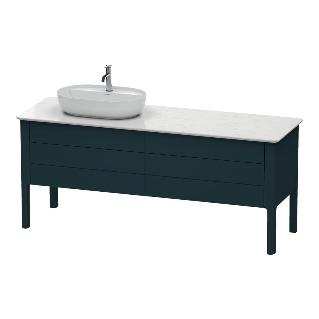 Duravit Luv – Έπιπλο Νιπτήρα – 1733 mm, για κονσόλα, 4 συρτάρια, νιπτήρας αριστερά – Night blue Satin Matt, Lacquer (LU9568L9898)