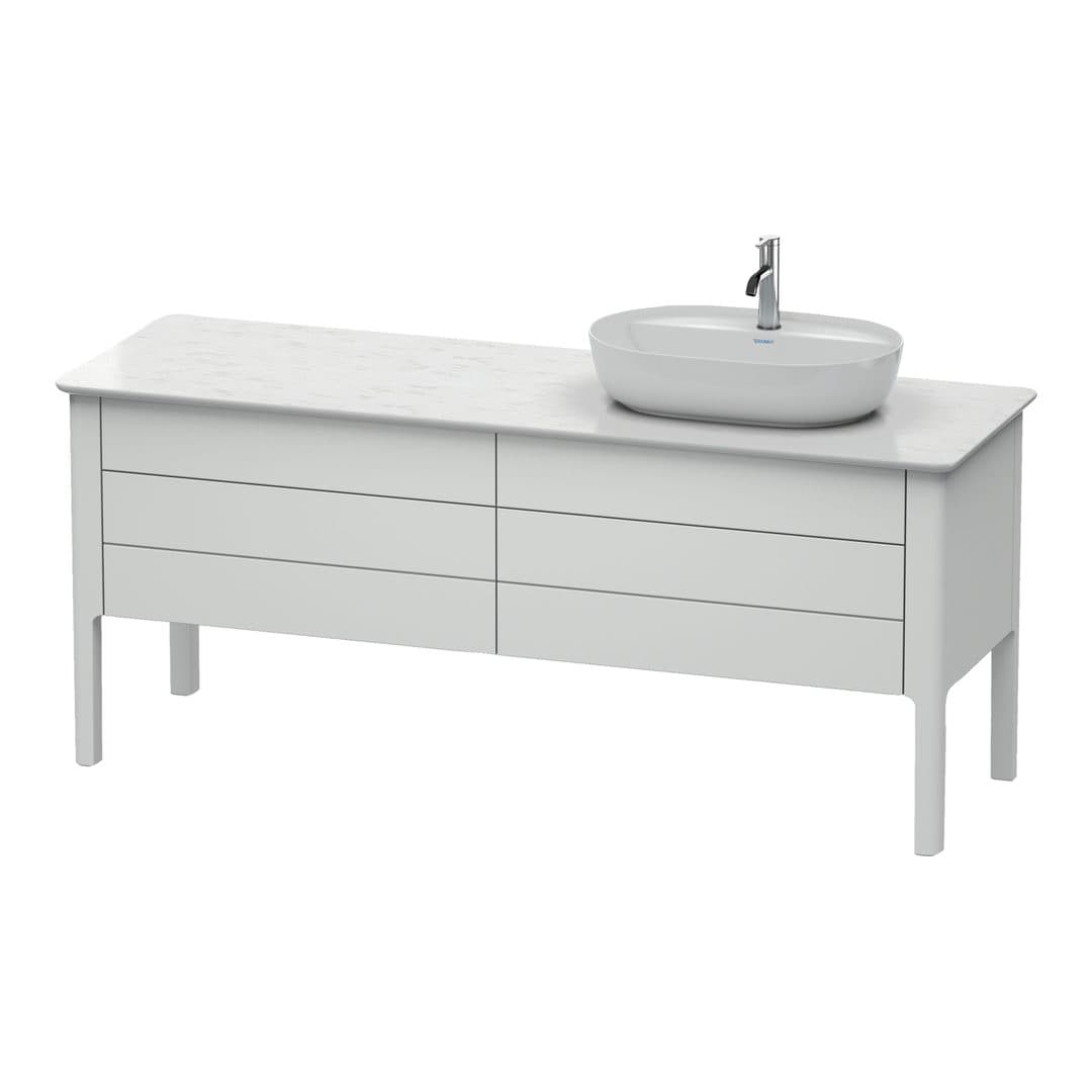 Duravit Luv – Έπιπλο Νιπτήρα – 1733 mm, για κονσόλα, 4 συρτάρια, νιπτήρας δεξιά – White Satin Matt, Lacquer (LU9568R3636)
