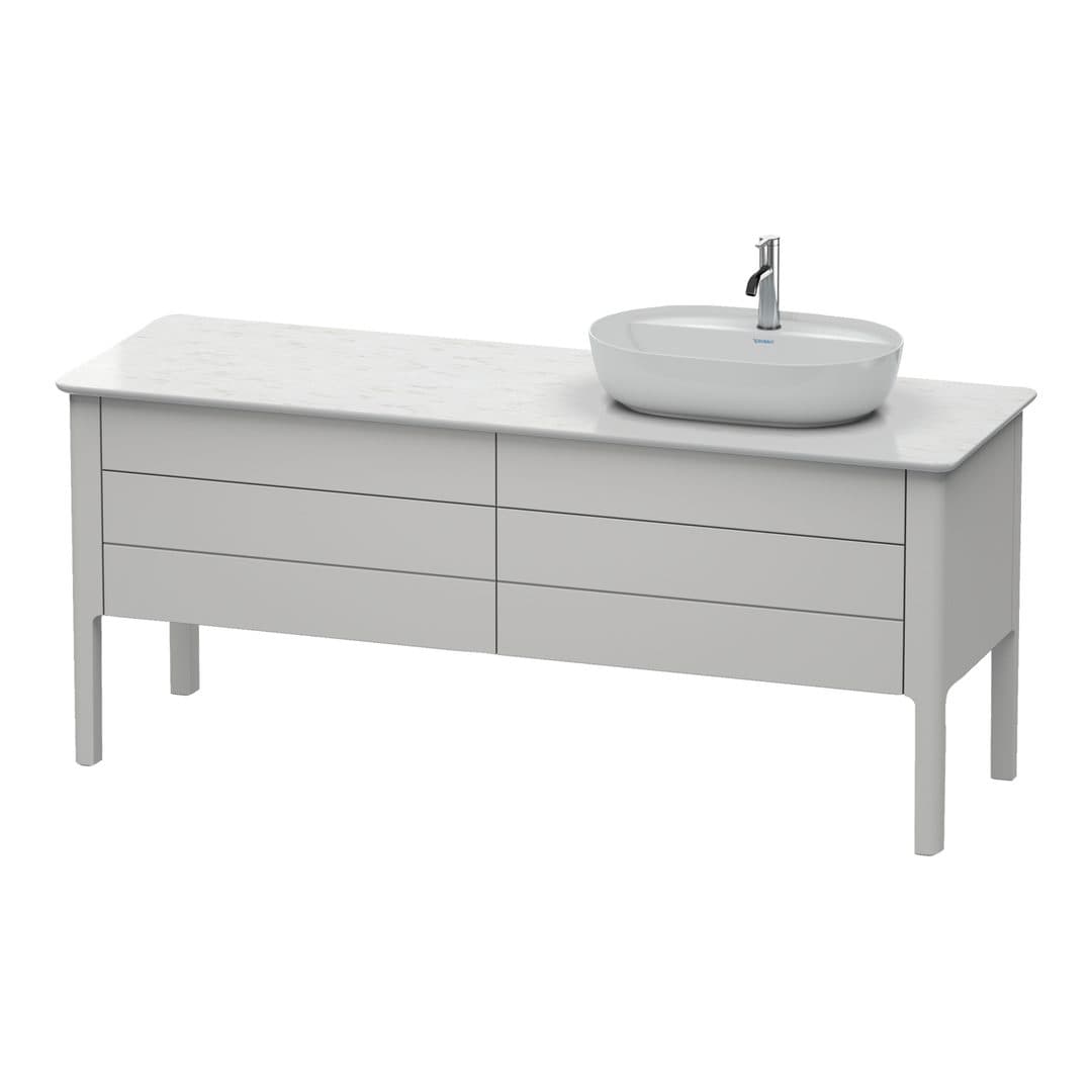 Duravit Luv – Έπιπλο Νιπτήρα – 1733 mm, για κονσόλα, 4 συρτάρια, νιπτήρας δεξιά – Nordic white Satin Matt, Lacquer (LU9568R3939)