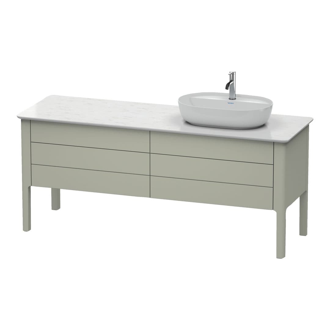 Duravit Luv – Έπιπλο Νιπτήρα – 1733 mm, για κονσόλα, 4 συρτάρια, νιπτήρας δεξιά – Taupe Satin Matt, Lacquer (LU9568R6060)