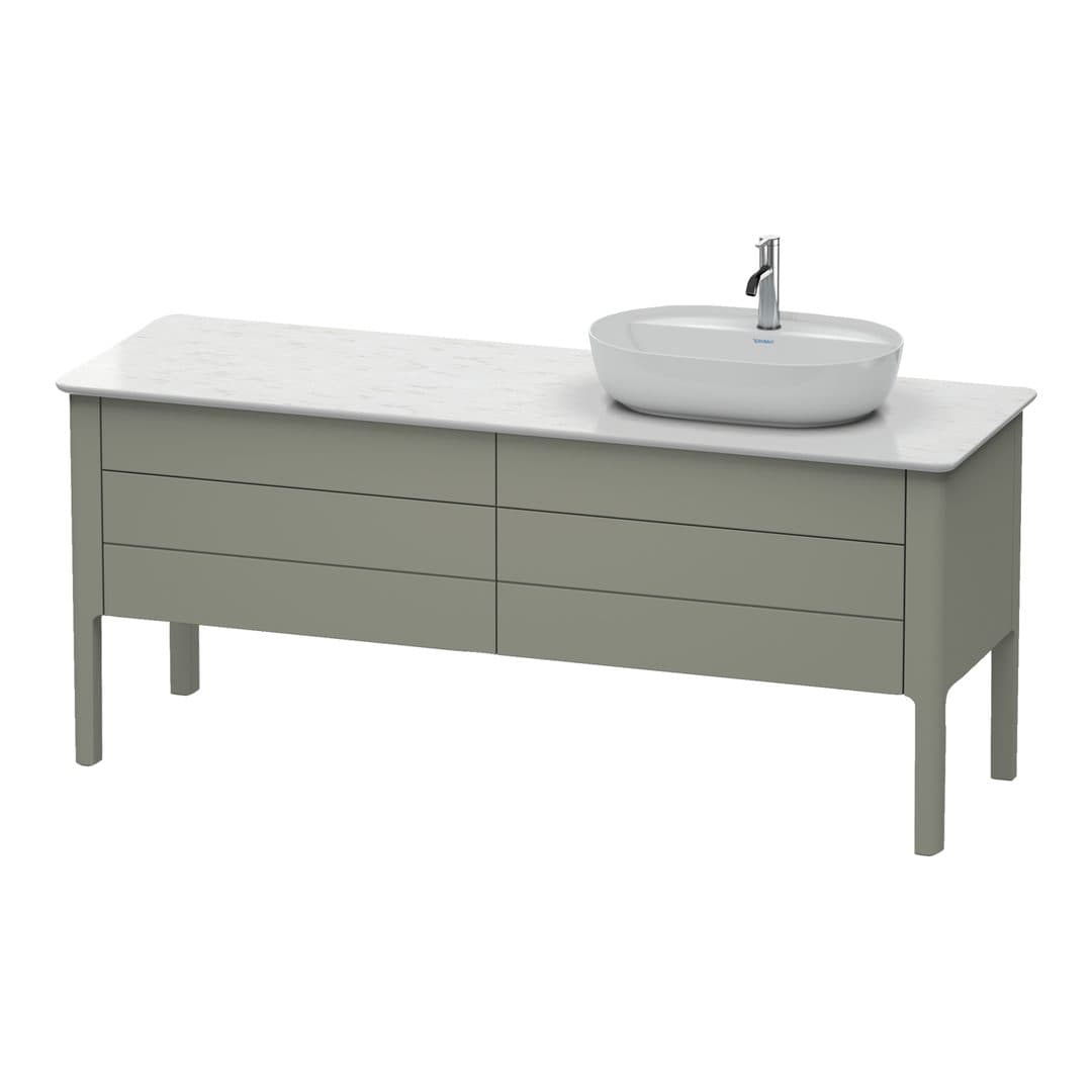 Duravit Luv – Έπιπλο Νιπτήρα – 1733 mm, για κονσόλα, 4 συρτάρια, νιπτήρας δεξιά – Stone grey Satin Matt, Lacquer (LU9568R9292)