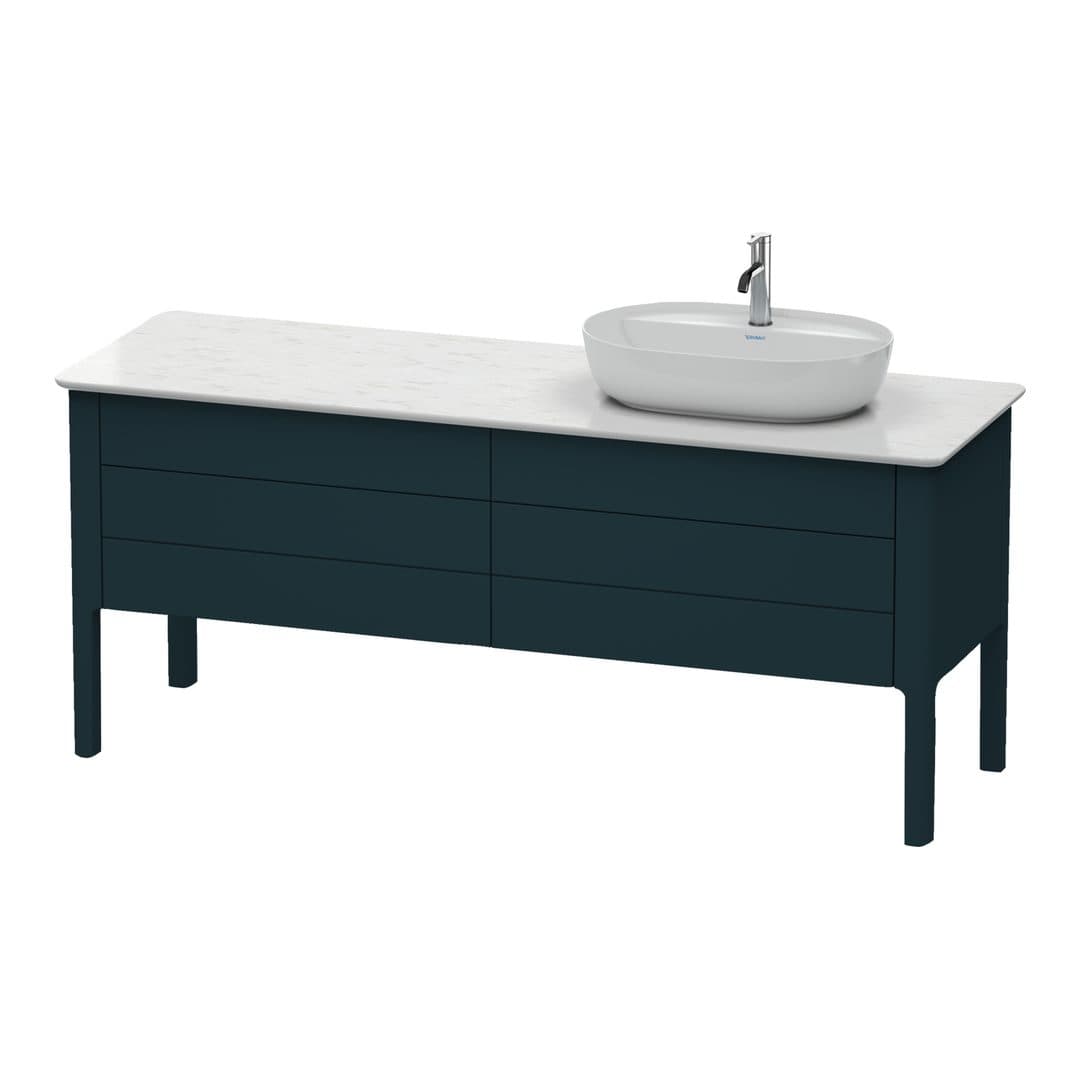 Duravit Luv – Έπιπλο Νιπτήρα – 1733 mm, για κονσόλα, 4 συρτάρια, νιπτήρας δεξιά – Night blue Satin Matt, Lacquer (LU9568R9898)