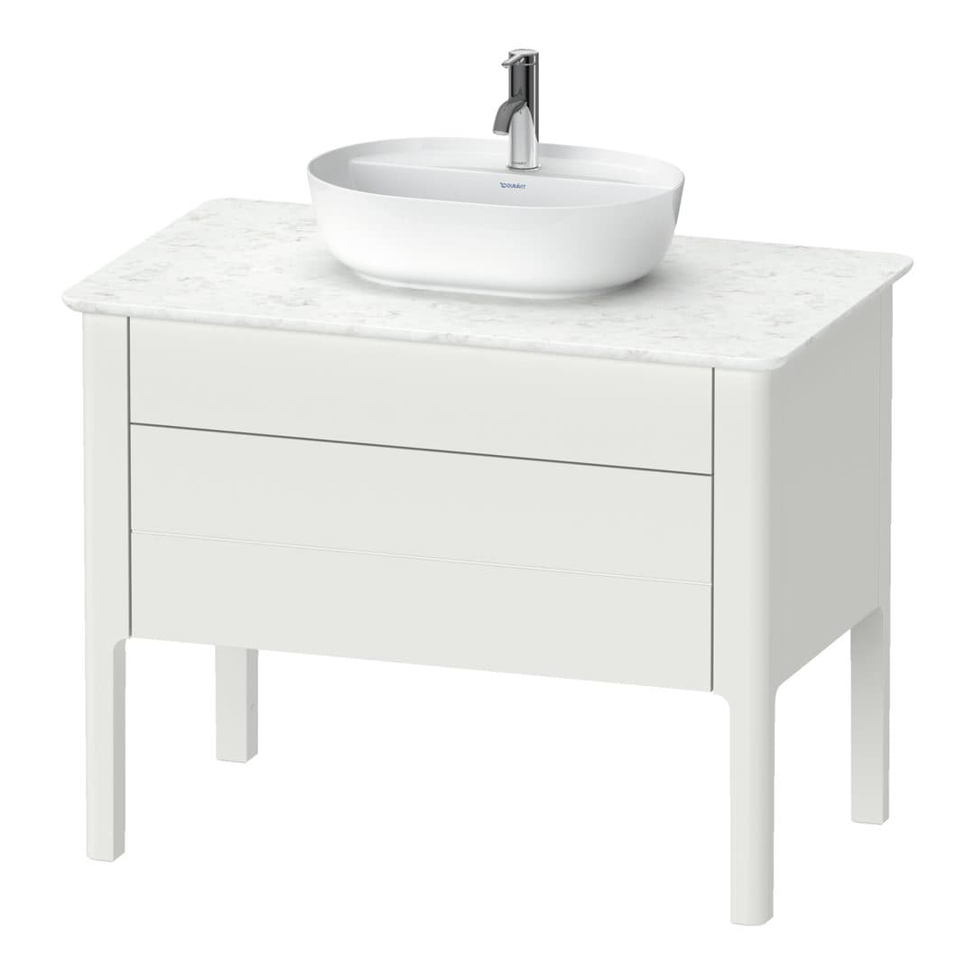 Duravit Luv – Έπιπλο Νιπτήρα – 938 mm, για κονσόλα, 2 συρτάρια, νιπτήρας κέντρο – Nordic white Satin Matt, Lacquer (LU956903939)
