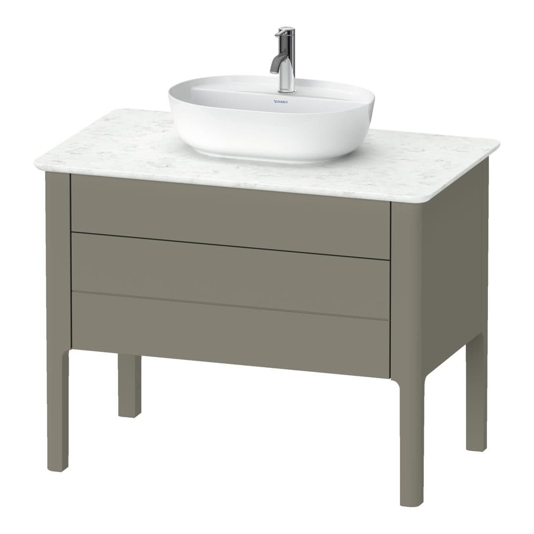 Duravit Luv – Έπιπλο Νιπτήρα – 938 mm, για κονσόλα, 2 συρτάρια, νιπτήρας κέντρο – Stone grey Satin Matt, Lacquer (LU956909292)