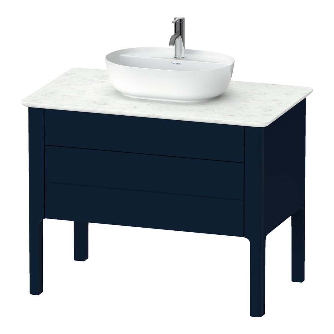 Duravit Luv – Έπιπλο Νιπτήρα – 938 mm, για κονσόλα, 2 συρτάρια, νιπτήρας κέντρο – Night blue Satin Matt, Lacquer (LU956909898)
