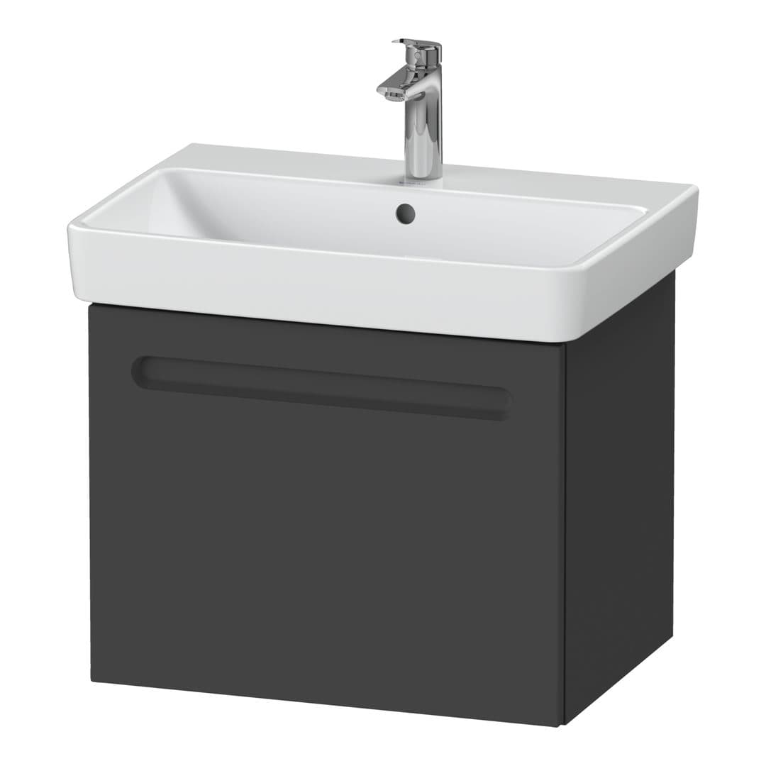Duravit No.1 – Έπιπλο Νιπτήρα – 590 mm, 1 συρτάρι, νιπτήρας κέντρο, χωρίς εγκοπή σιφωνιού – Graphite Matt, Decor (N14282049490000)