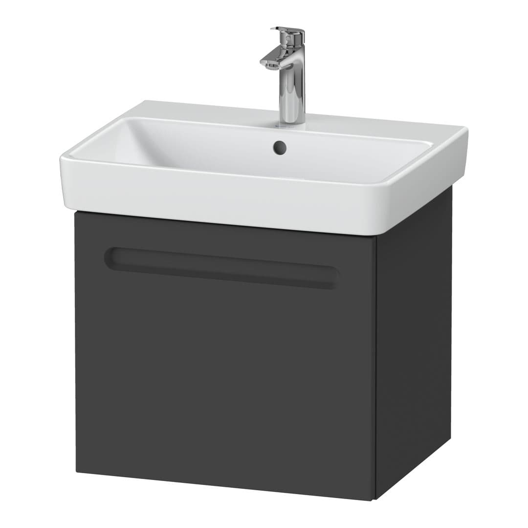 Duravit No.1 – Έπιπλο Νιπτήρα – 540 mm, 1 συρτάρι, νιπτήρας κέντρο, με εγκοπή σιφωνιού – Graphite Matt, Decor (N14381049490000)