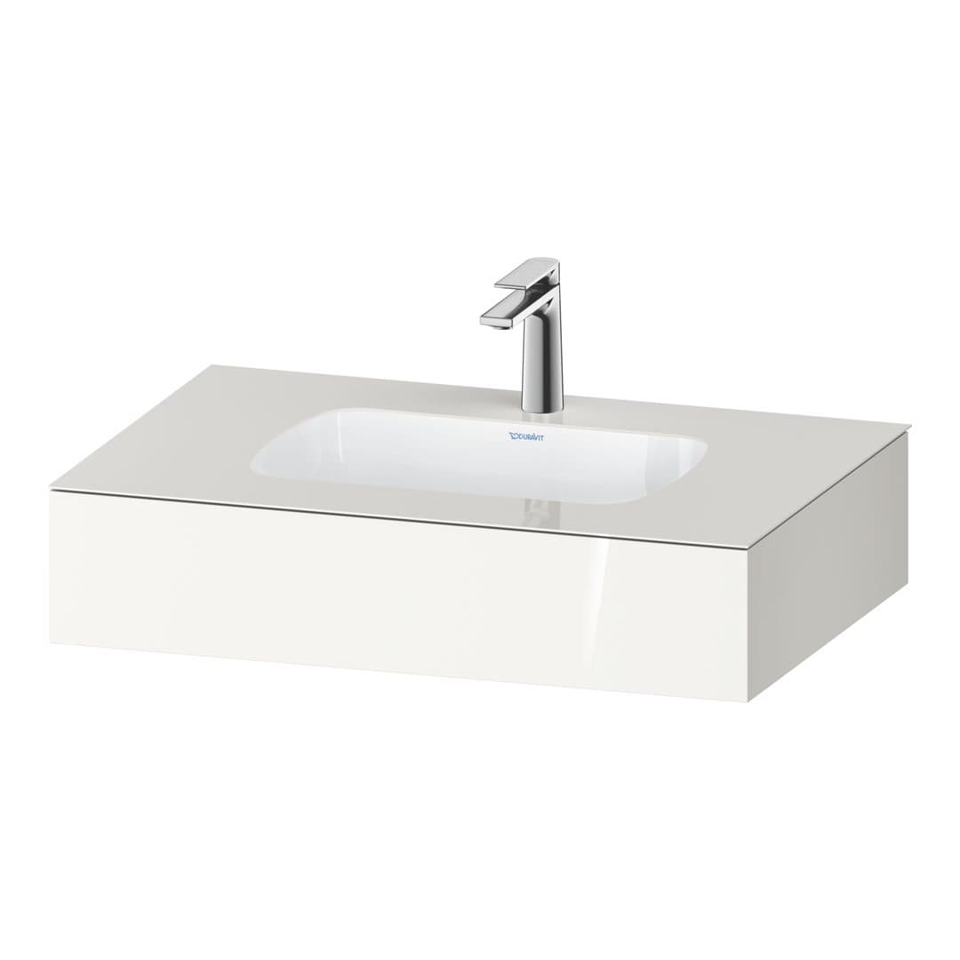 Duravit Collection One – Πάγκος Νιπτήρα – 800 mm, με νιπτήρα, νιπτήρας κέντρο – White High Gloss, Decor (QA4690022220000)