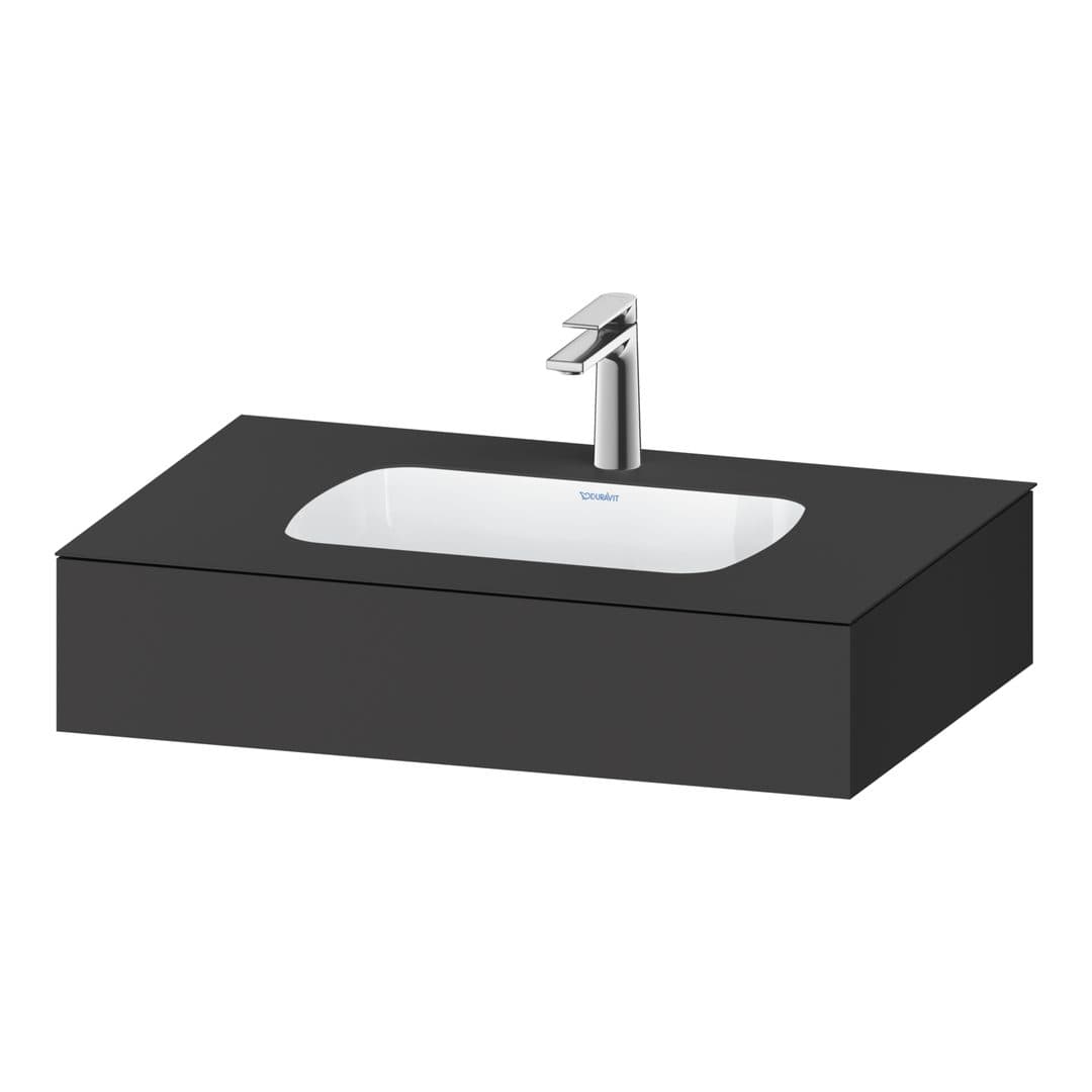 Duravit Collection One – Πάγκος Νιπτήρα – 800 mm, με νιπτήρα, νιπτήρας κέντρο – Graphite Matt, Decor (QA4690049490000)
