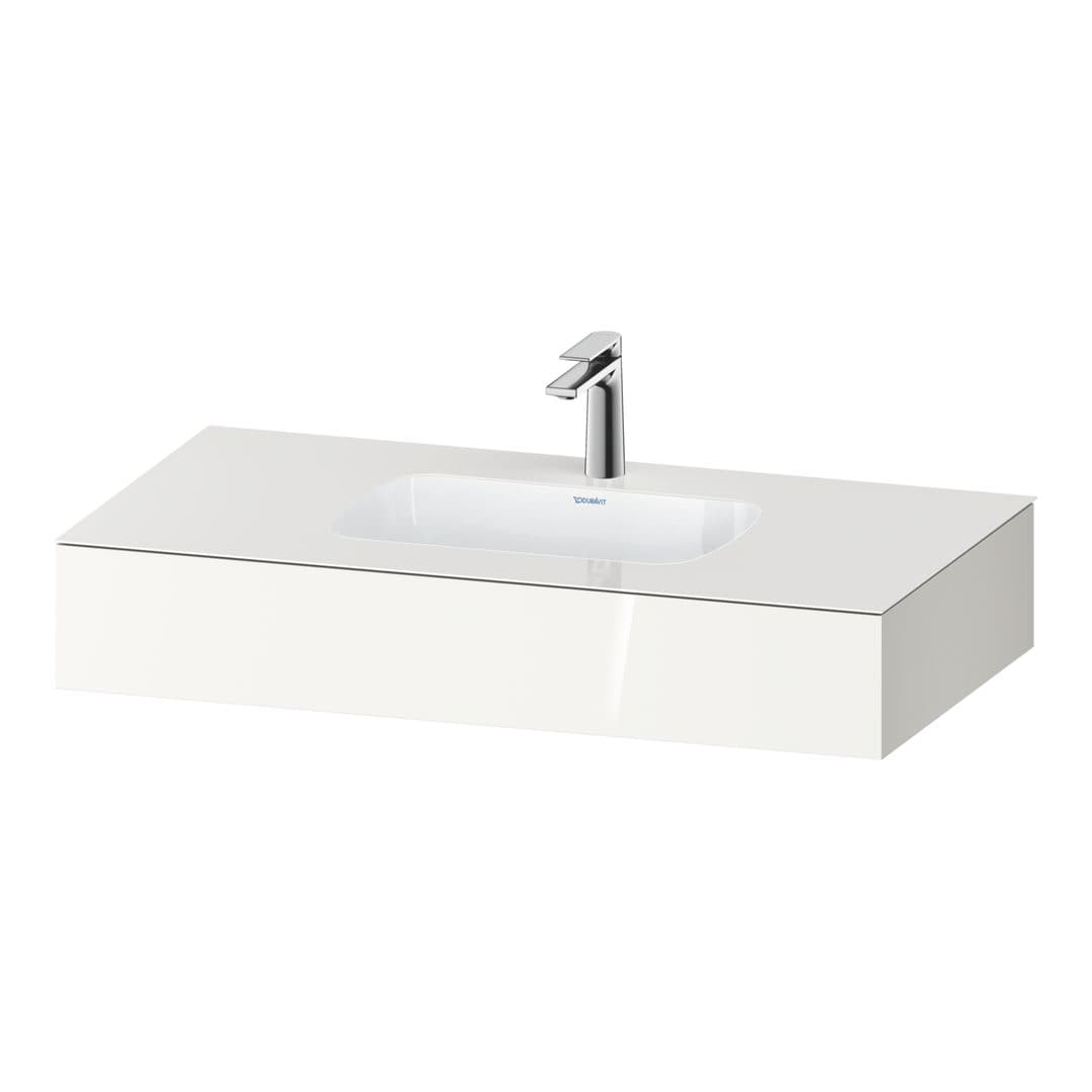 Duravit Collection One – Πάγκος Νιπτήρα – 1000 mm, με νιπτήρα, νιπτήρας κέντρο – White High Gloss, Decor (QA4691022220000)