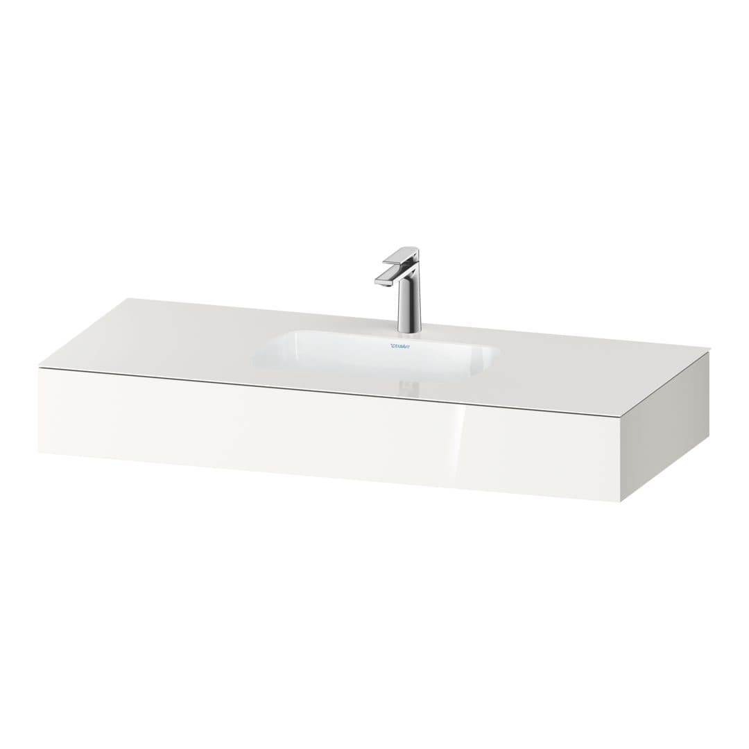 Duravit Collection One – Πάγκος Νιπτήρα – 1200 mm, με νιπτήρα, νιπτήρας κέντρο – White High Gloss, Decor (QA4692022220000)