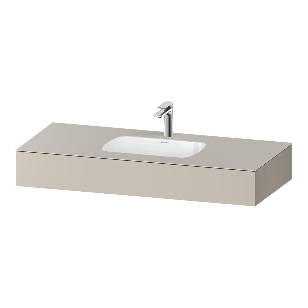 Duravit Collection One – Πάγκος Νιπτήρα – 1200 mm, με νιπτήρα, νιπτήρας κέντρο – Taupe Matt, Decor (QA4692091910000)