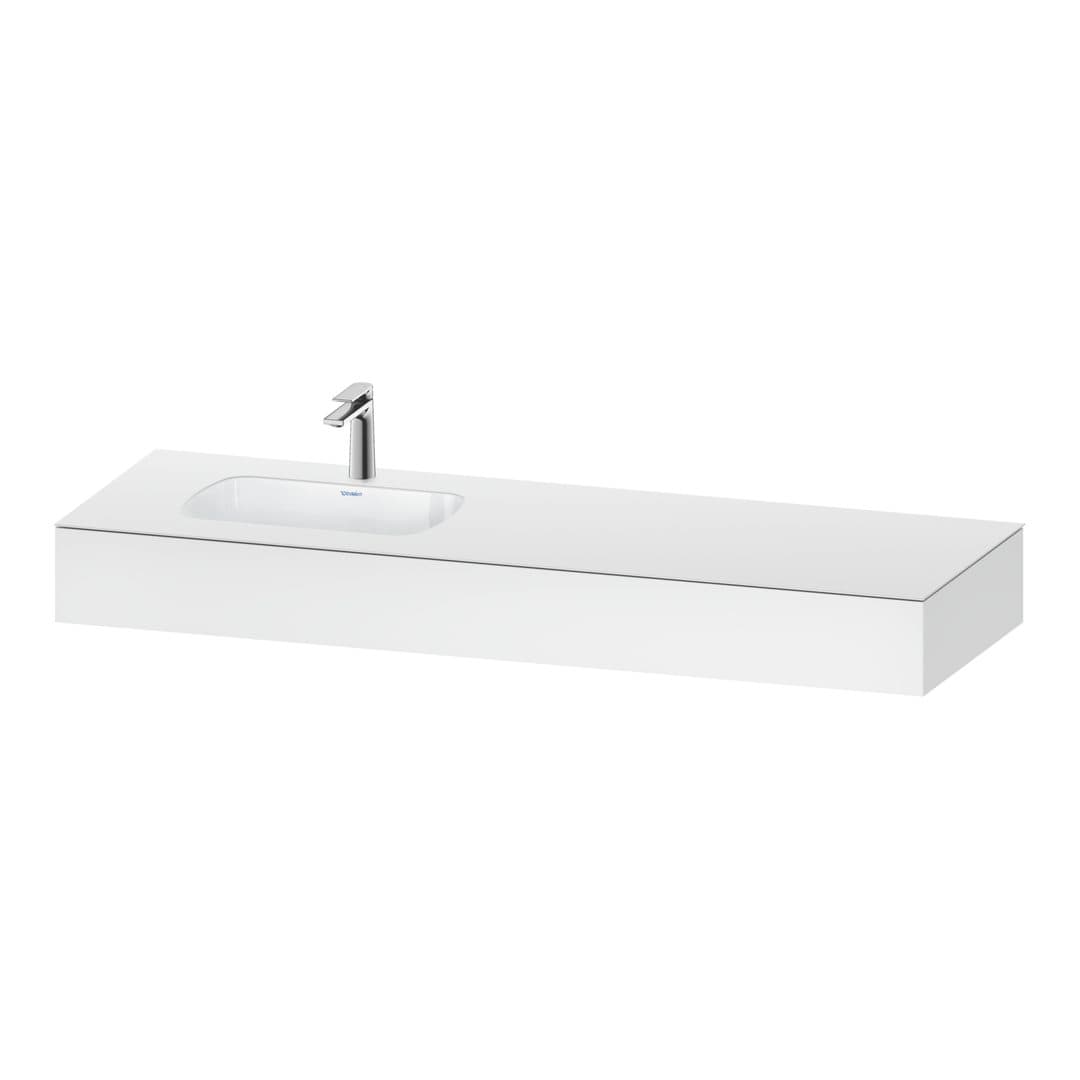 Duravit Collection One – Πάγκος Νιπτήρα – 1600 mm, με νιπτήρα, νιπτήρας αριστερά – White Matt, Decor (QA4693018180000)