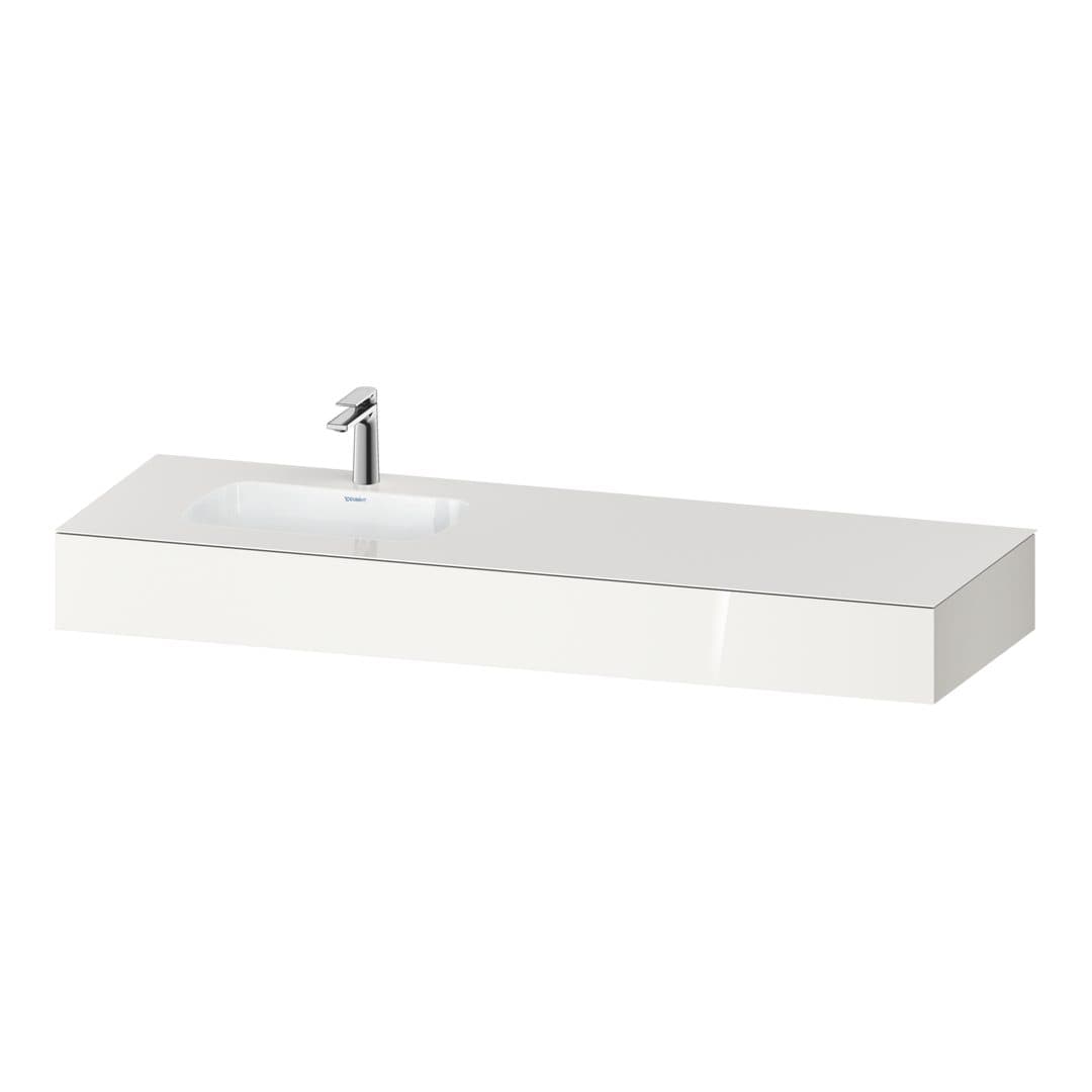 Duravit Collection One – Πάγκος Νιπτήρα – 1600 mm, με νιπτήρα, νιπτήρας αριστερά – White High Gloss, Decor (QA4693022220000)