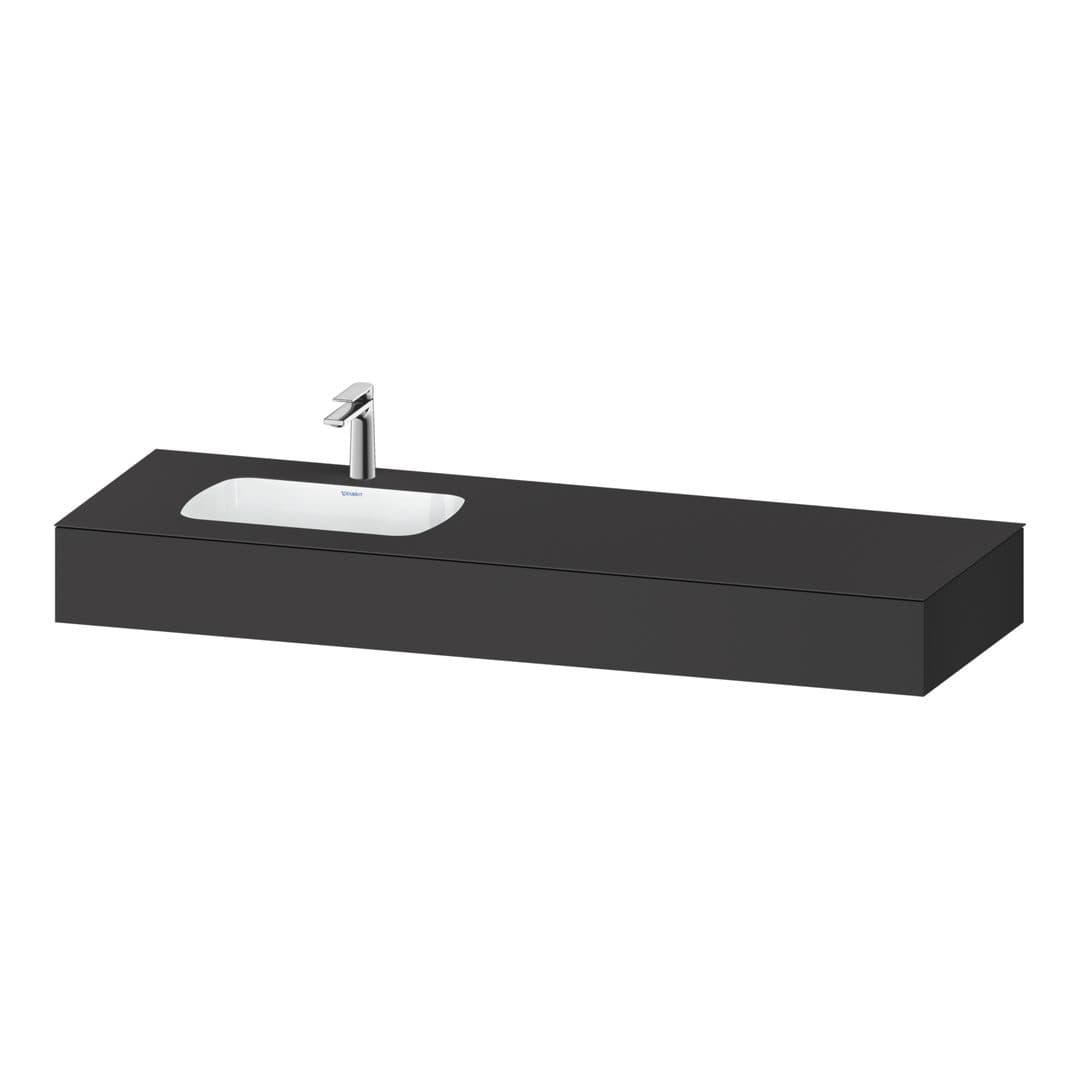 Duravit Collection One – Πάγκος Νιπτήρα – 1600 mm, με νιπτήρα, νιπτήρας αριστερά – Graphite Matt, Decor (QA4693049490000)