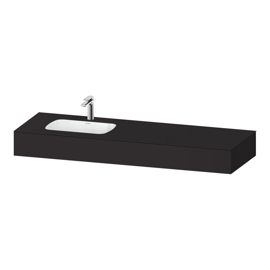 Duravit Collection One – Πάγκος Νιπτήρα – 1600 mm, με νιπτήρα, νιπτήρας αριστερά – Graphite Super Matt, Decor (QA4693080800000)